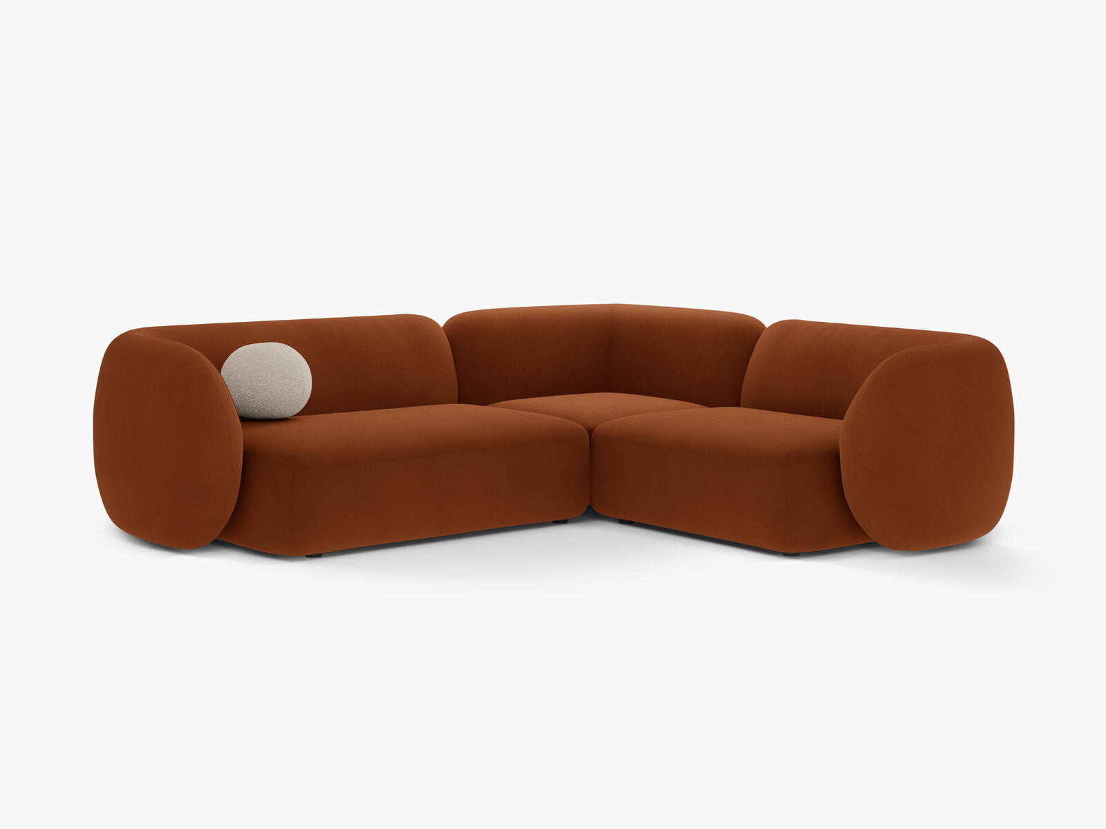 Micadoni Ecksofa Kate 4-Sitzer Rechts Samt Terrakotta