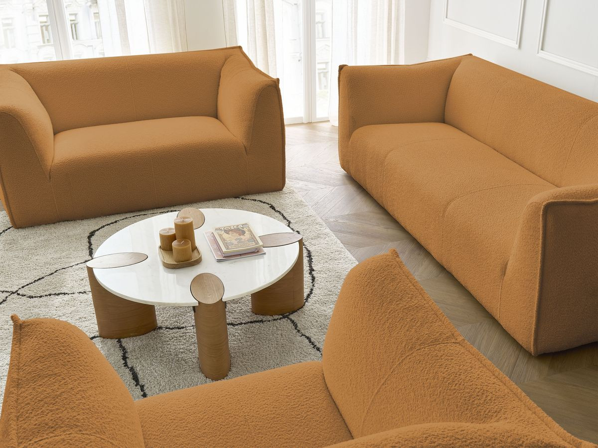 Bobochic Giorgia Sofa 5-Sitzer 534 × 100 cm Bouclé-Stoff Gelb