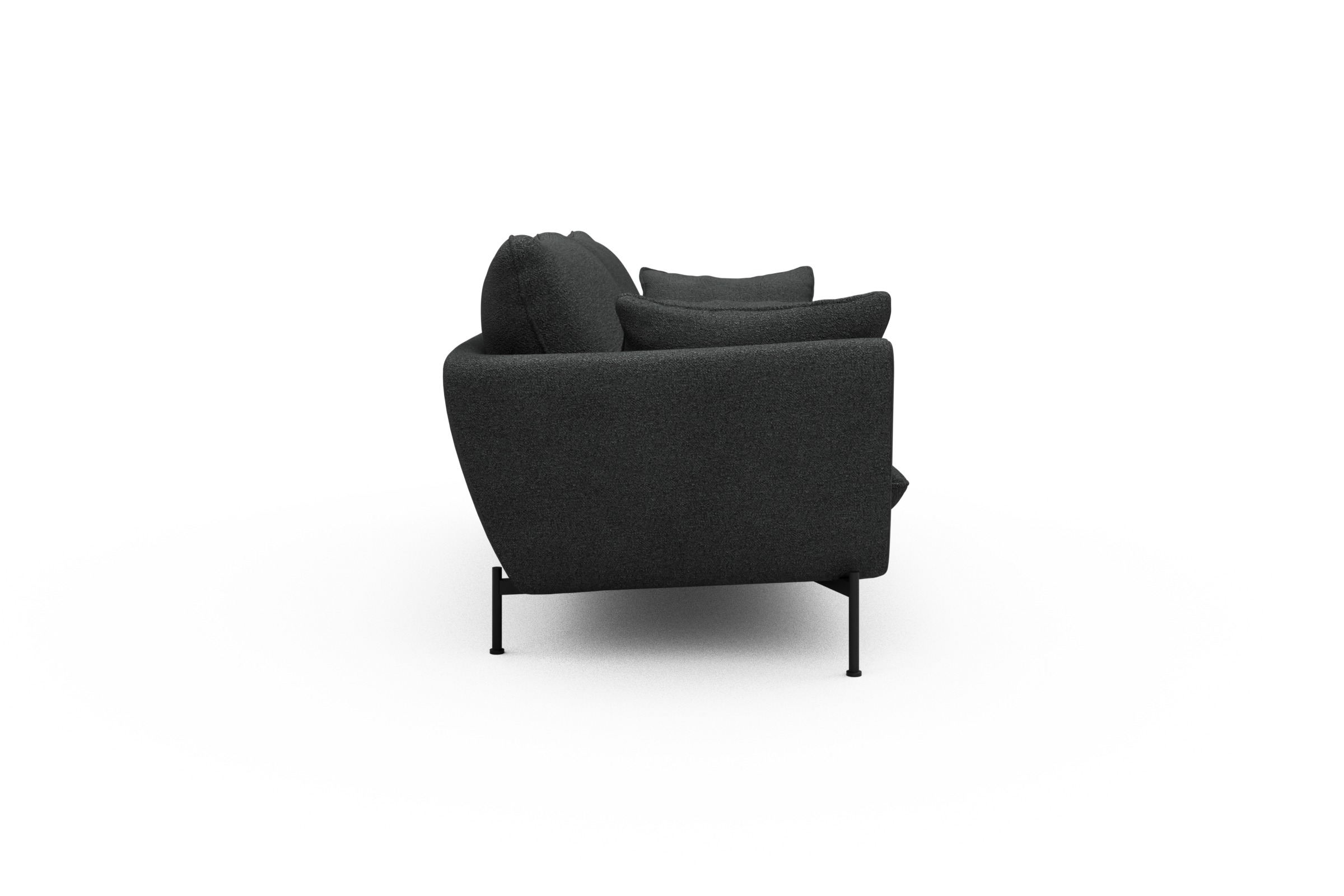 Sofa Anton 3-Sitzer Boucle-Charcoal