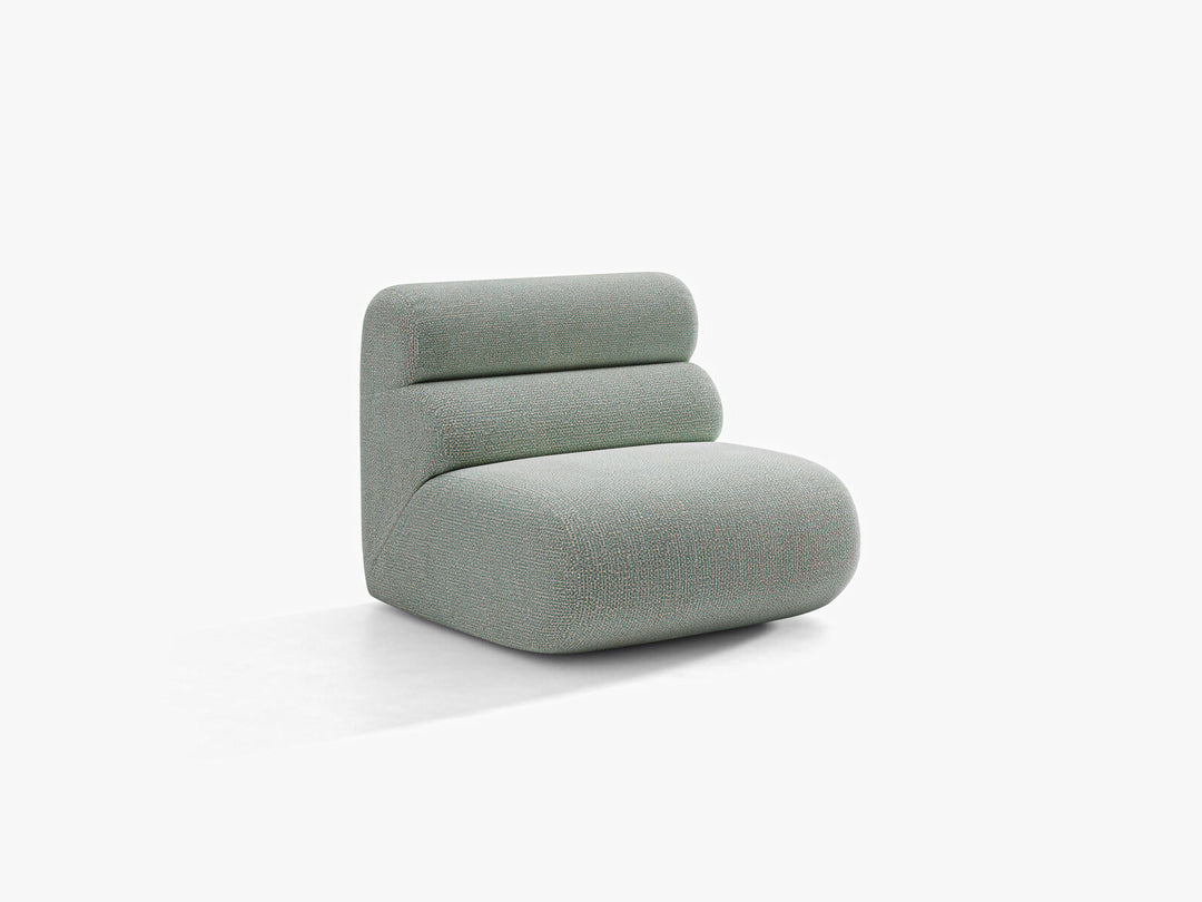 Micadoni Neo Sofamodul armlos Chenille SILENCIO Gedämpftes Blau