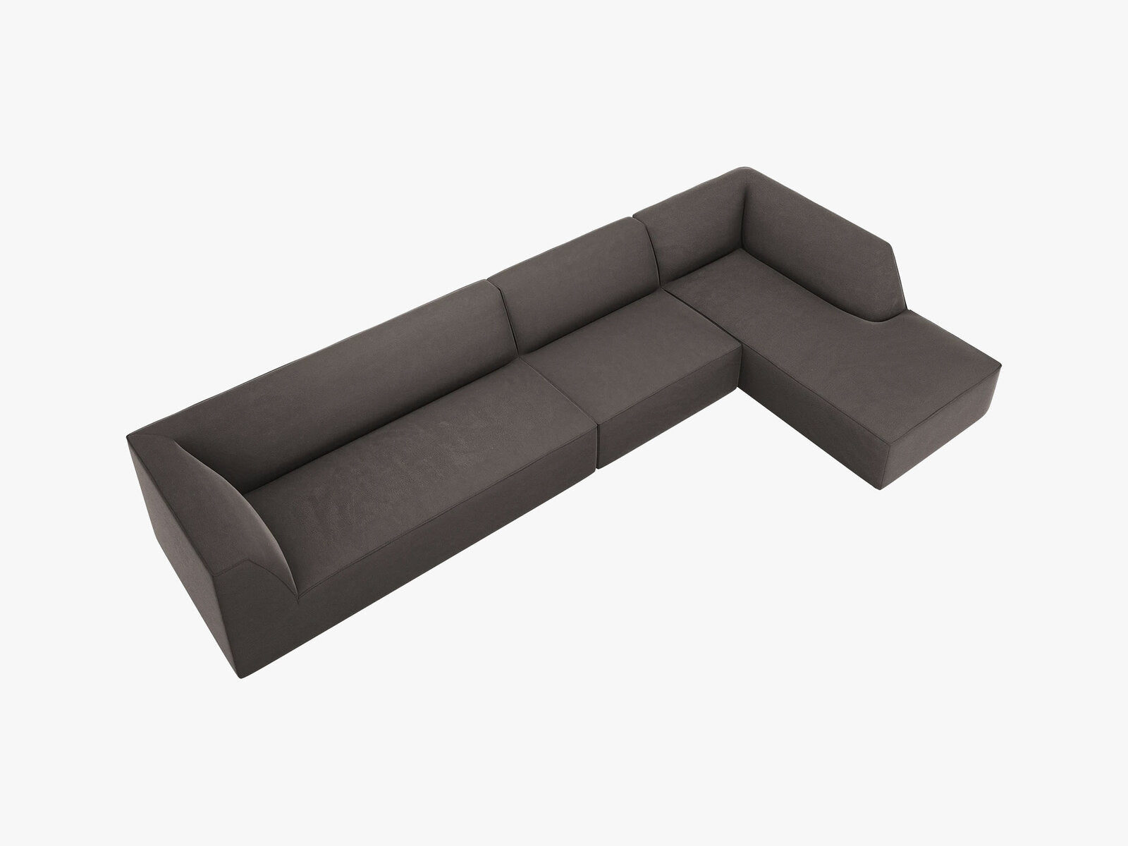 Micadoni Ecksofa Ruby 5-Sitzer Rechts Samt Salvador Dunkelgrau