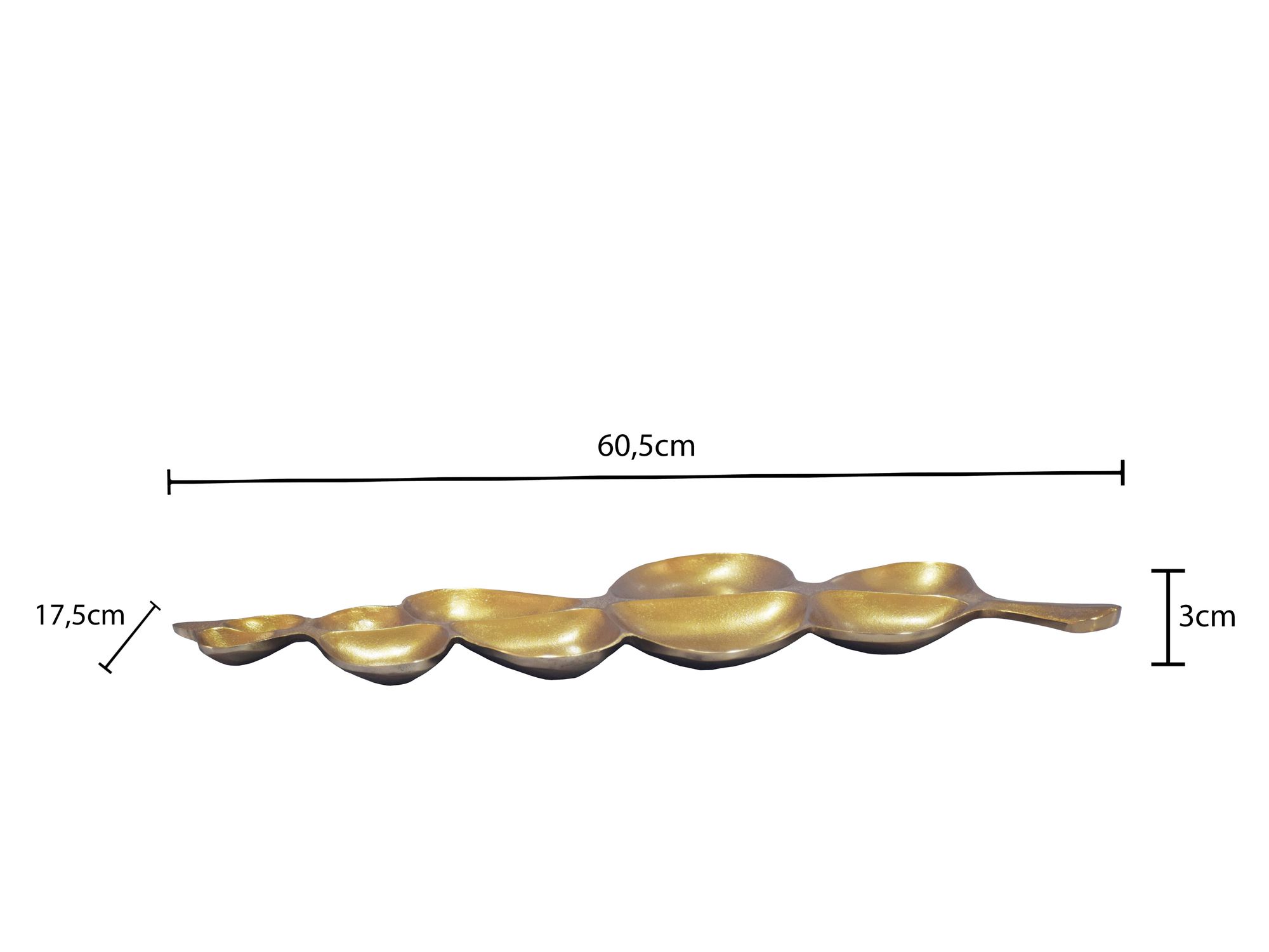 Dekoschale Rennebu Aluminium Gold 60,5 × 17,5 × 3 cm