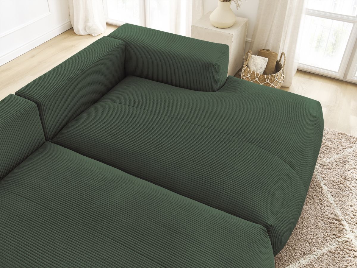 Bobochic Voltaire Sofa 4-Sitzer 248 × 170 cm Cordsamt Grün
