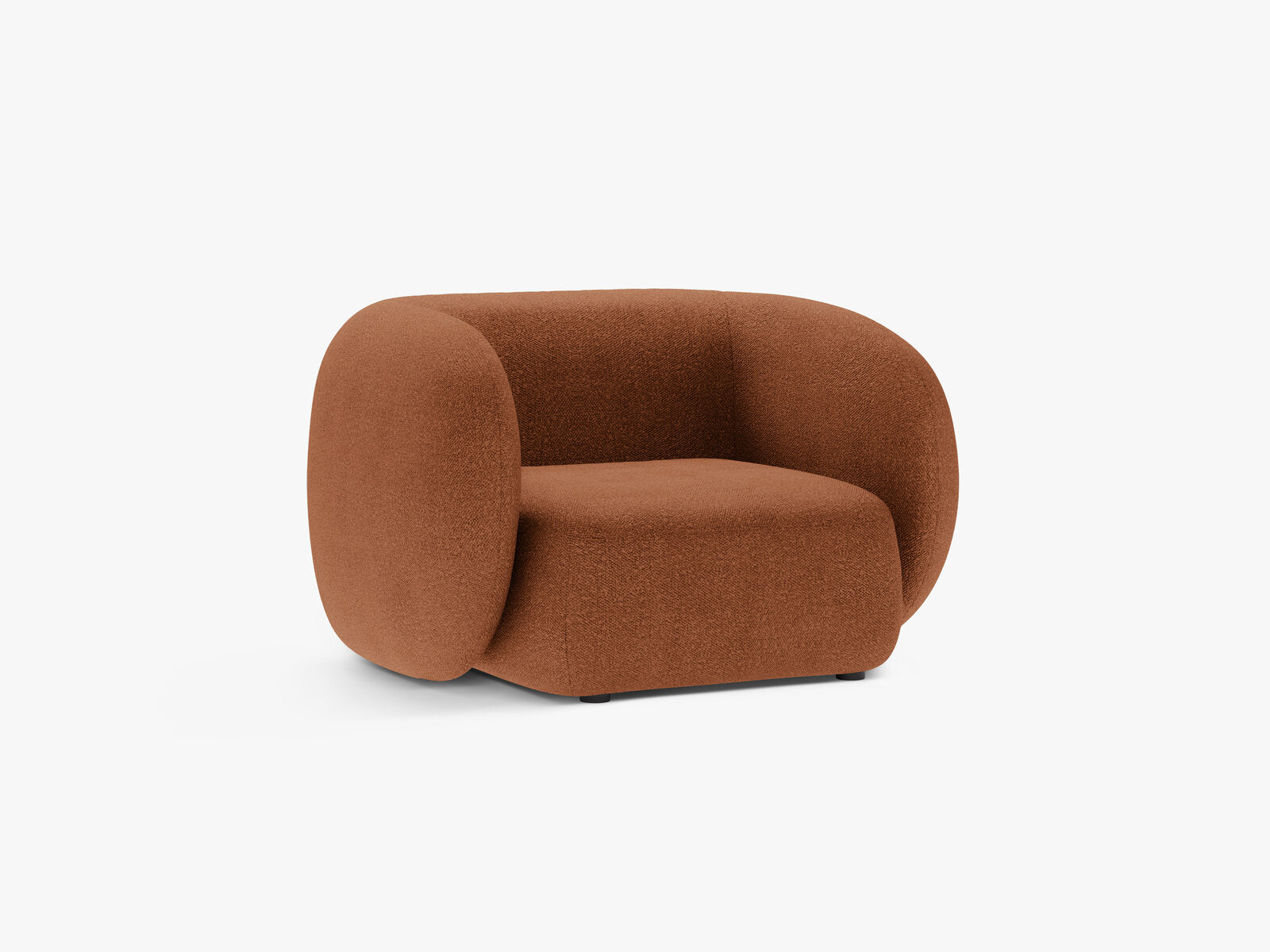 Micadoni Sessel Kate 1-Sitzer Boucle Terrakotta