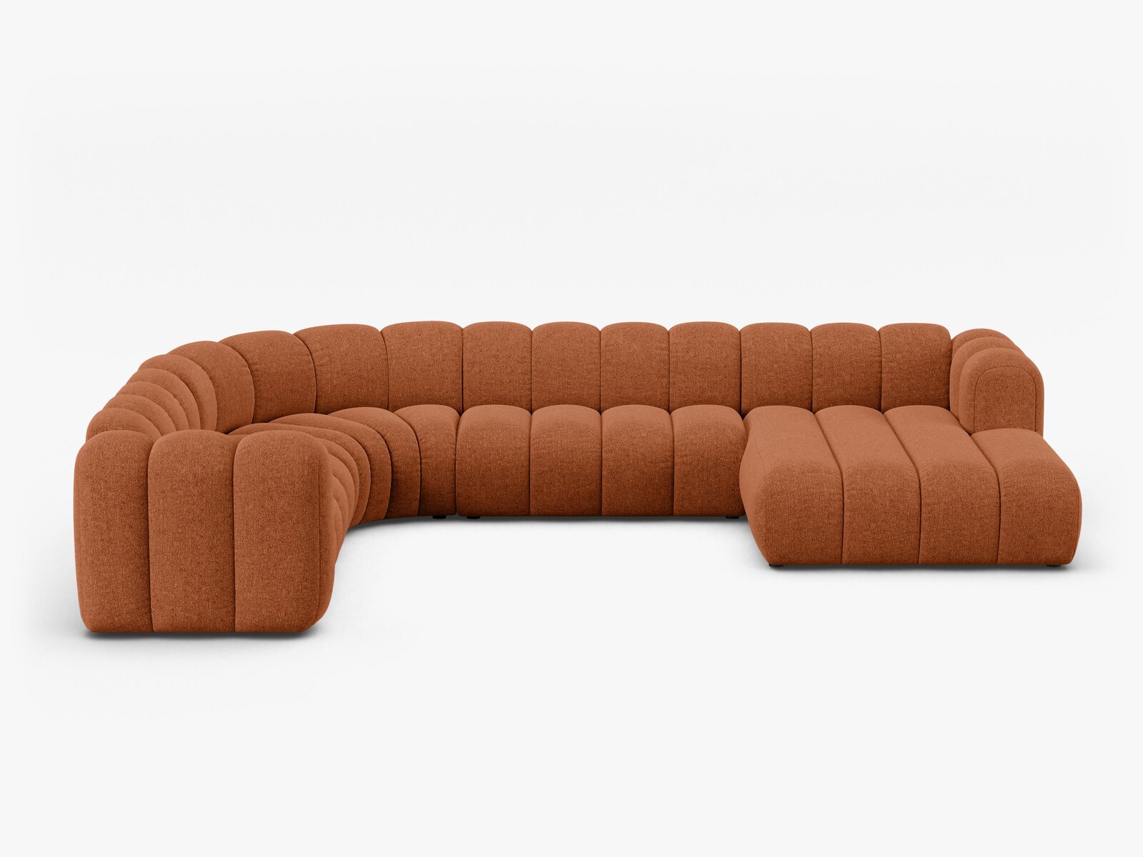 Micadoni Modulares Panorama Ecksofa Lupine 6-Sitzer Links Chenille Eden Ziegel