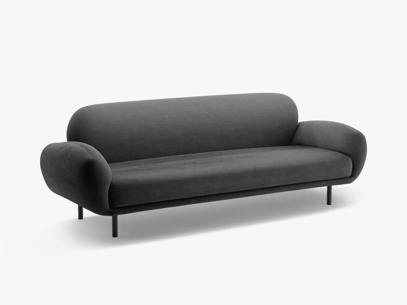 Micadoni Sofa Poppy 3-Sitzer Boucle Baloo Dunkelgrau