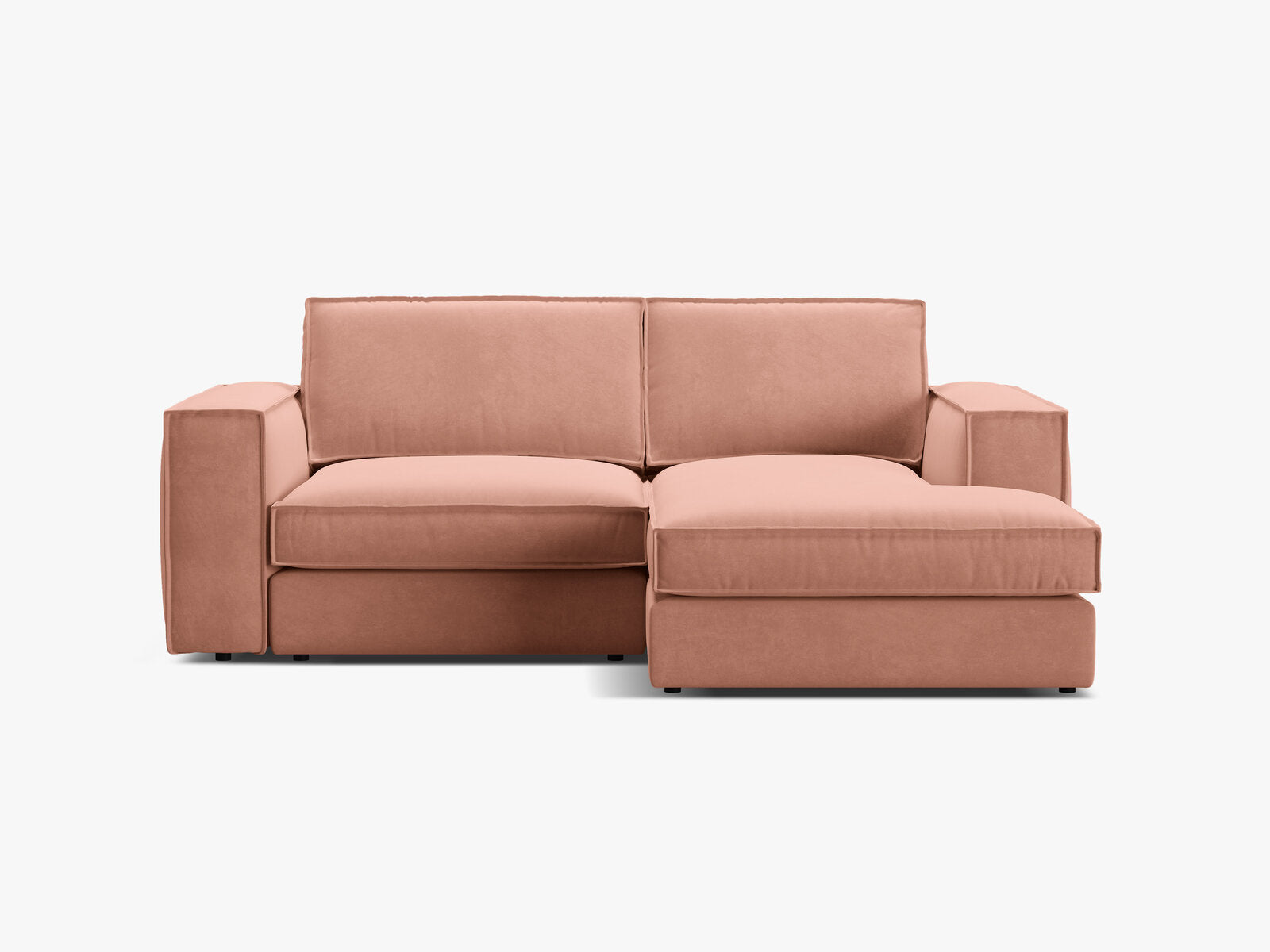 Micadoni modulares Ecksofa Pola 2-Sitzer kleine Version Rechts Samt Salvador Rosa