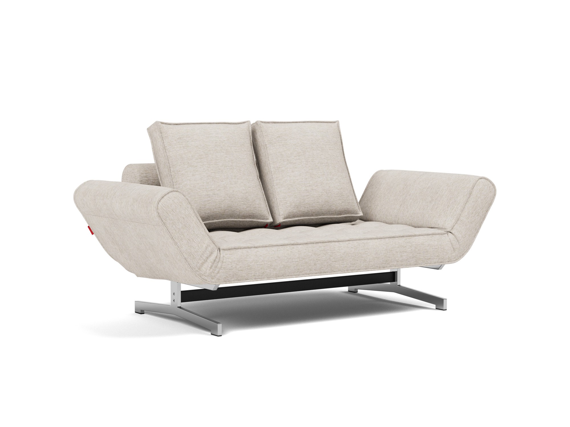 Tagesbett Ghia Chenille Yuveno 470-Natural Beine Chrom