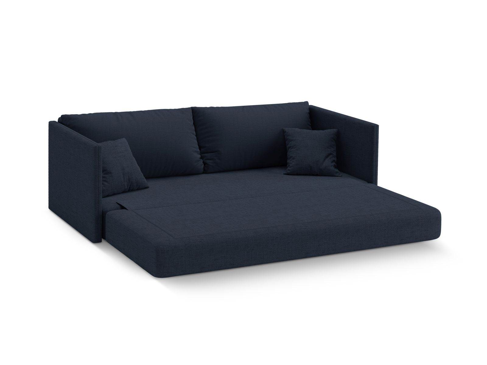 Cosmopolitan Design Schlafsofa Shannon 3-Sitzer Strukturierter Stoff Moly Königsblau