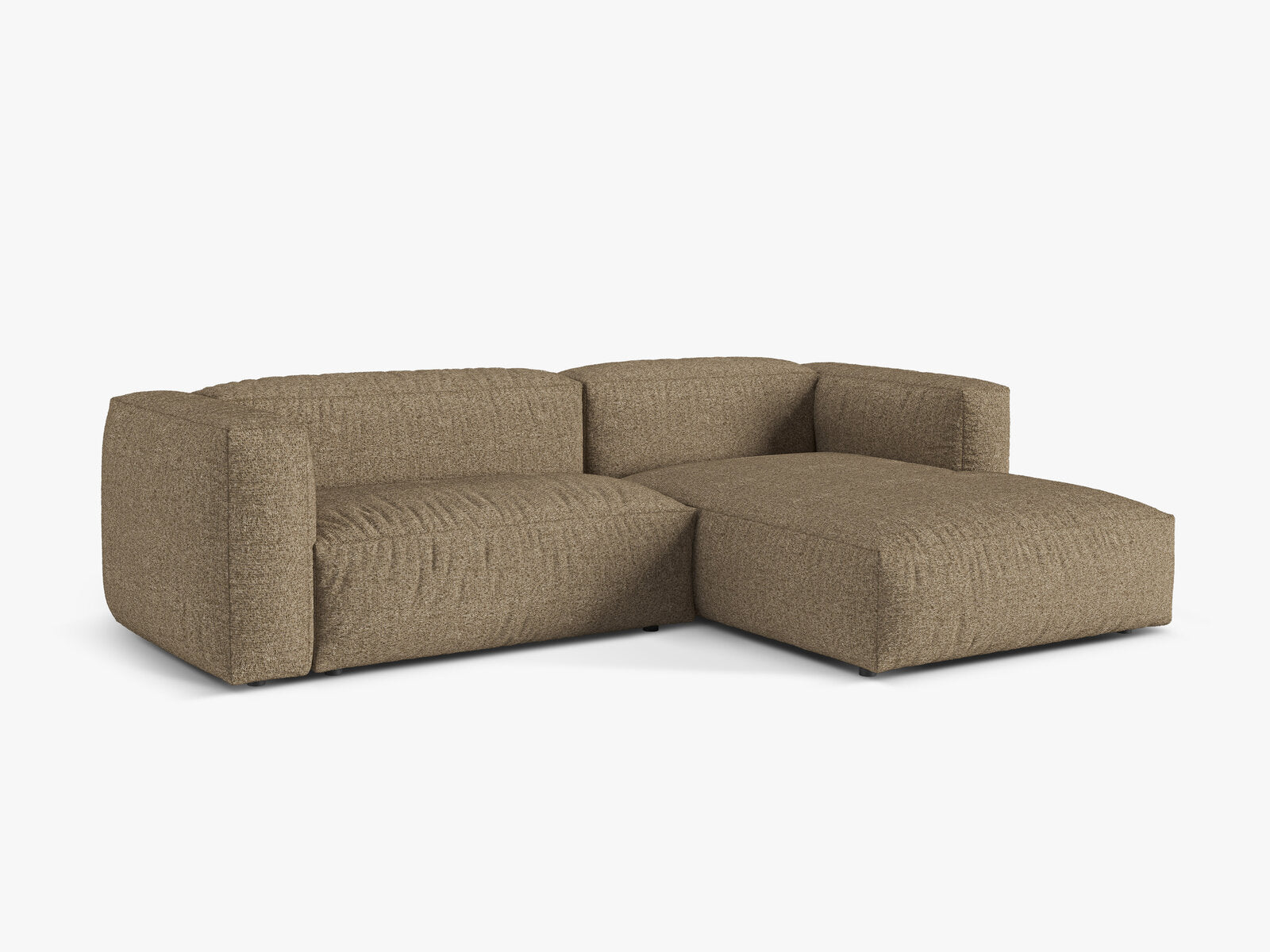 Micadoni Ecksofa Martina 2-Sitzer Rechts Boucle Monet Cappuccino