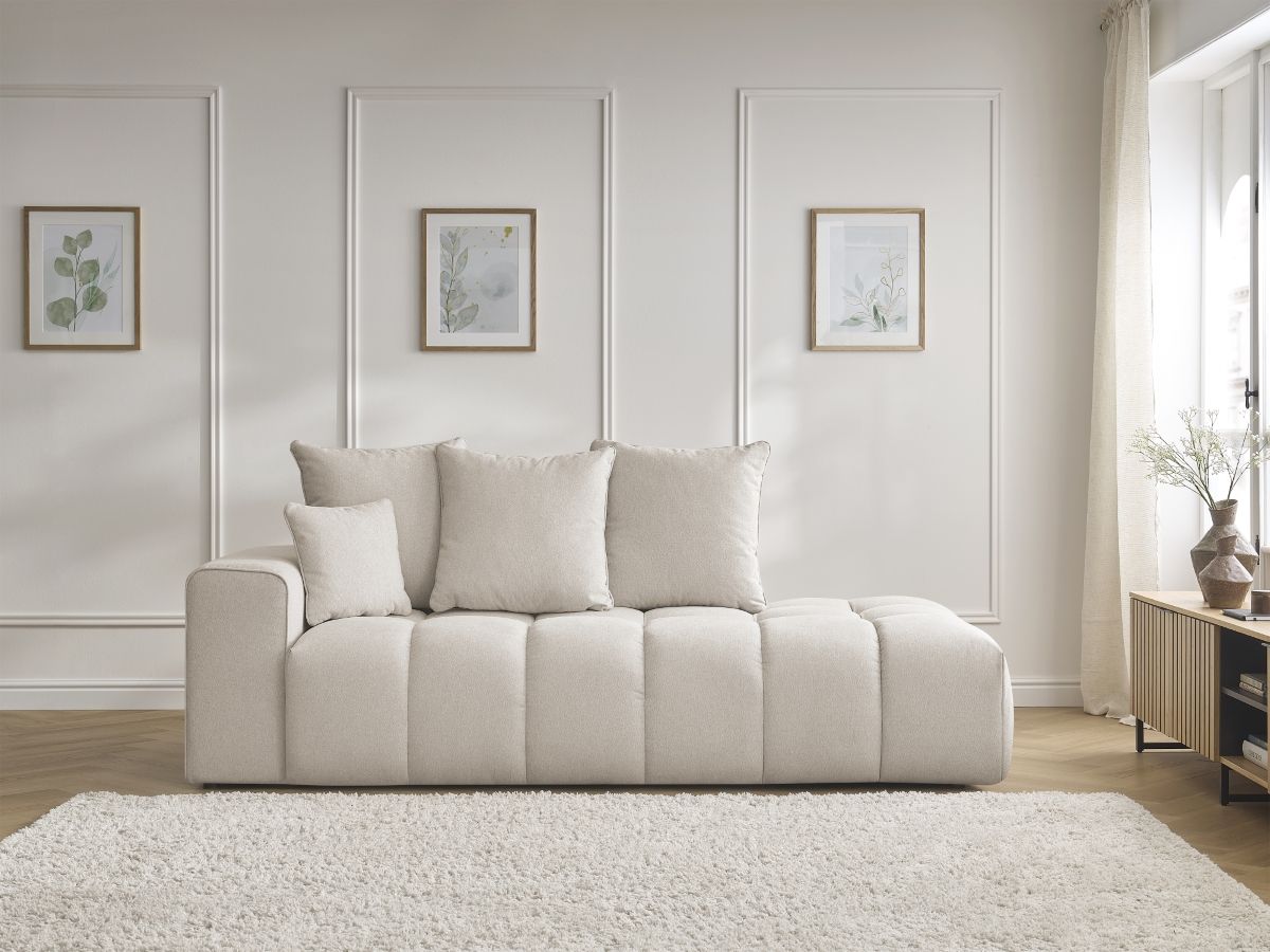 Bobochic Mont-blanc Sofa 4-Sitzer Melange-Stoff Beige Armlehne links