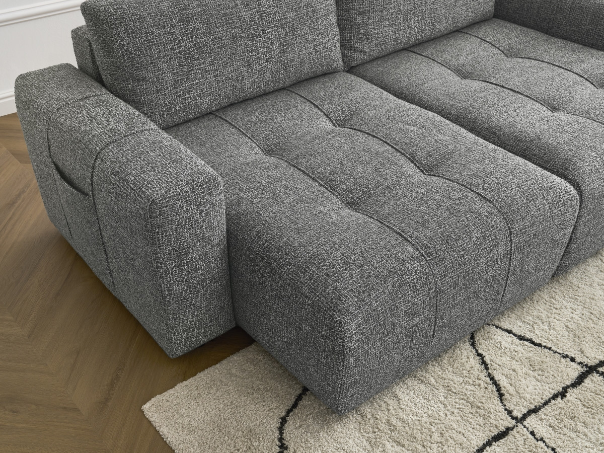 Bobochic Arsene Sofa 4-Sitzer Melange-Stoff Dunkelgrau