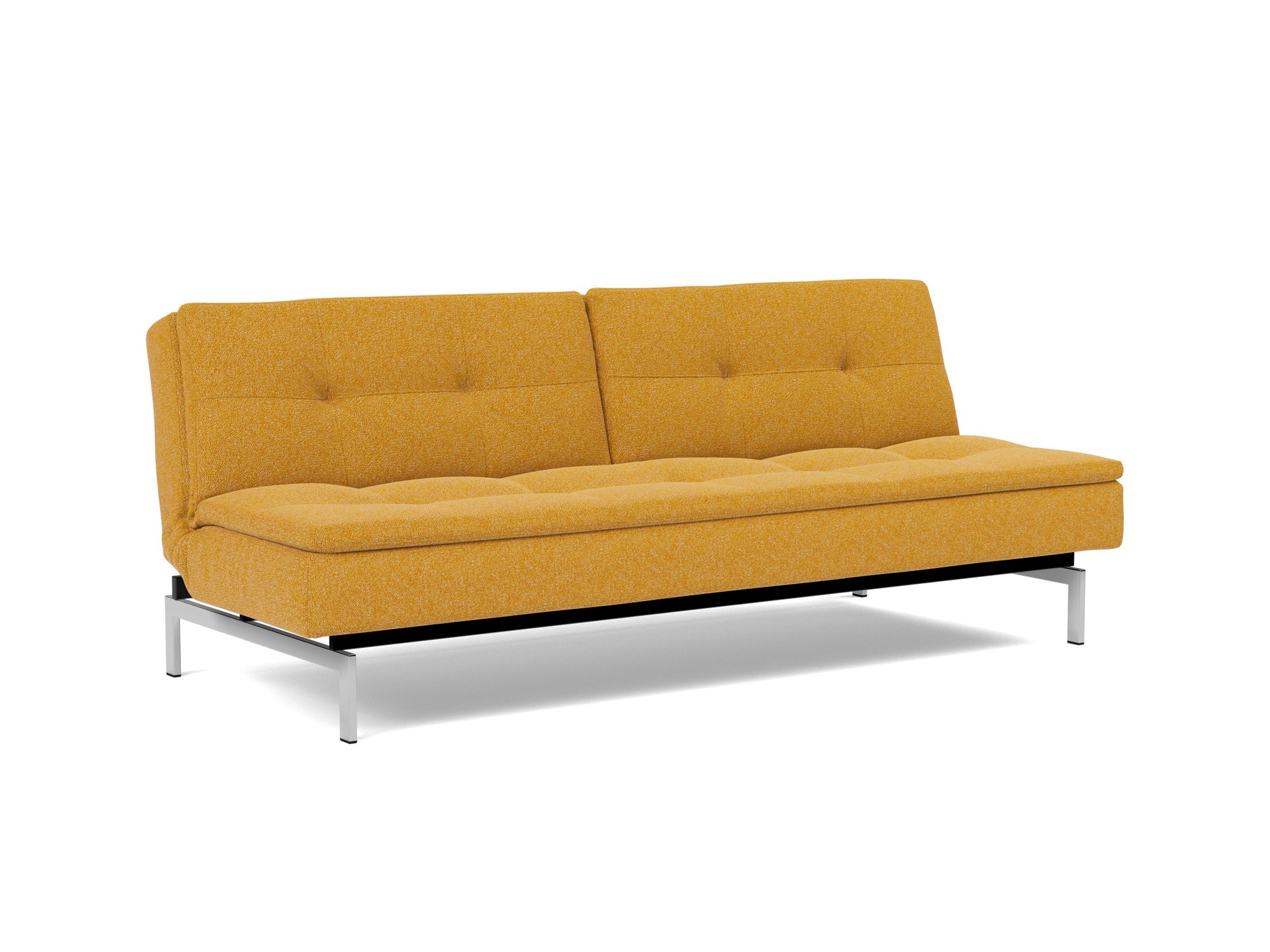 Schlafsofa Dublexo Boucle Skandi 536-Ochre Beine Chrom