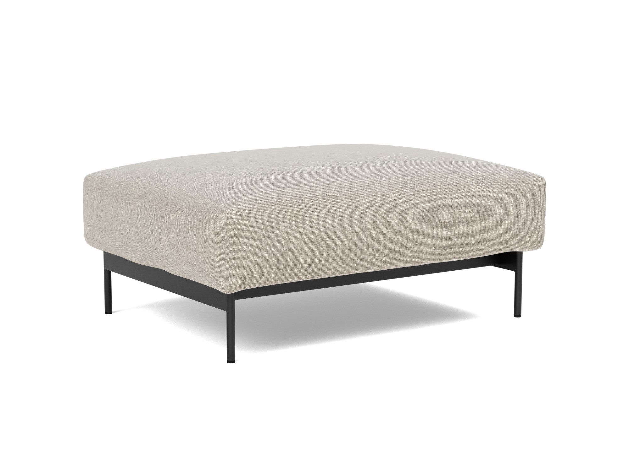 Hocker Malloy Flachgewebe Phobos 586-Latte Beine Schwarzes Metall