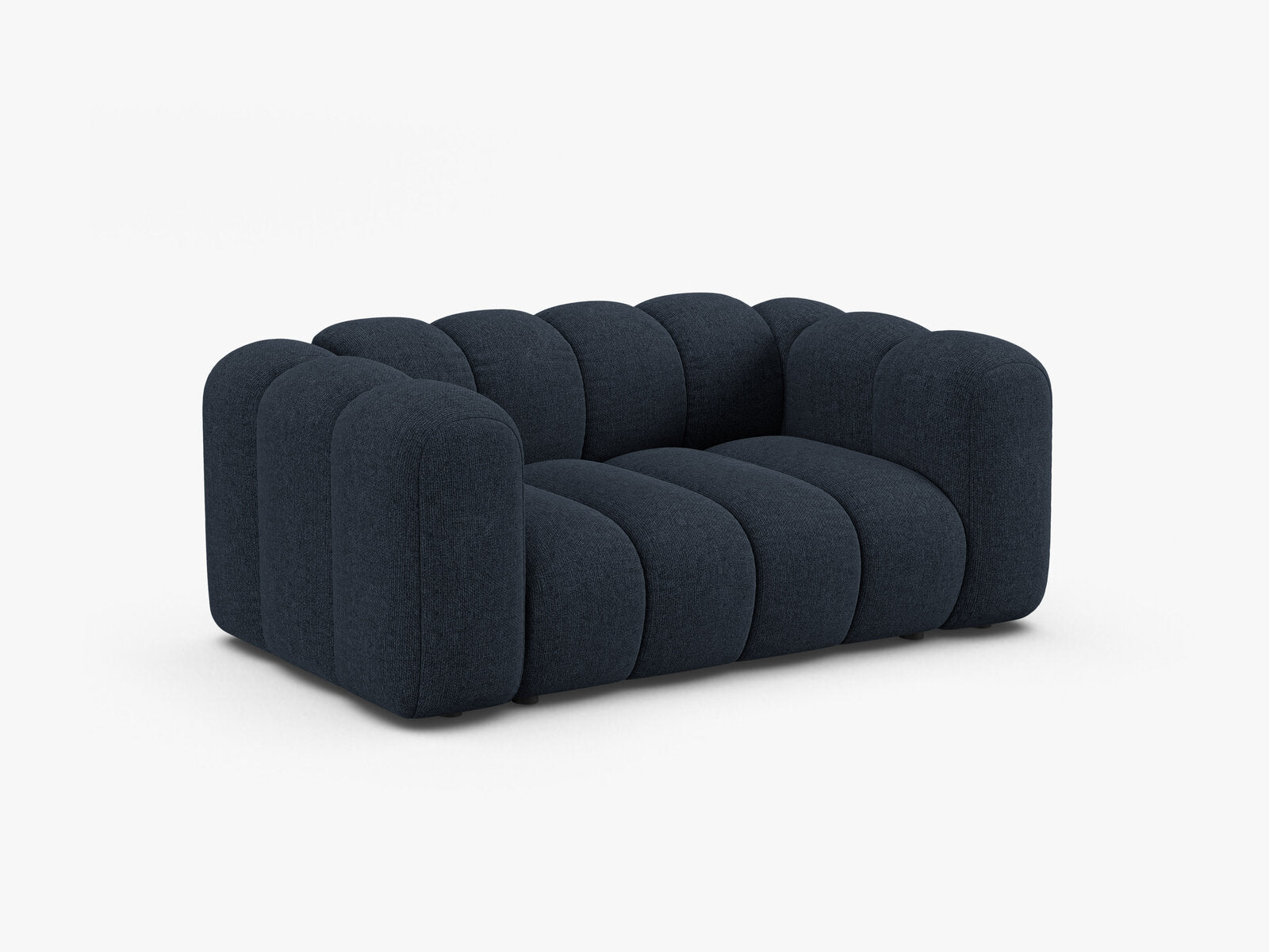 Micadoni Sofa Lupine 2-Sitzer kleine Version Chenille Eden Marineblau