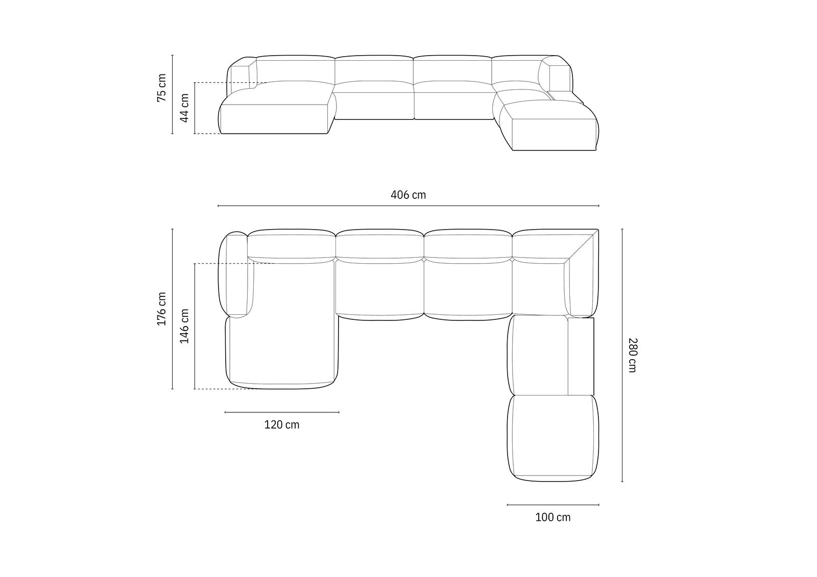 Micadoni Panorama-Ecksofa Martina 5-Sitzer Rechts Samt Dunkelbeige