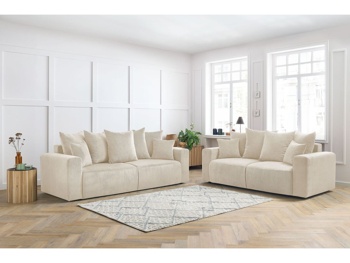 Bobochic Envy Sofa 5-Sitzer Cordsamt Beige
