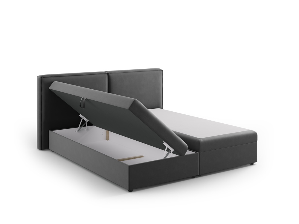Cosmopolitan Design Boxspringbett Arendal 160x200 Samt Bluvel Grau