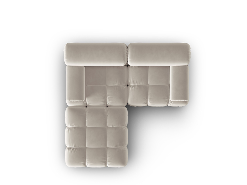 Cosmopolitan Design Modulares Ecksofa Cortina 3-Sitzer Samt Bluvel Dunkelbeige