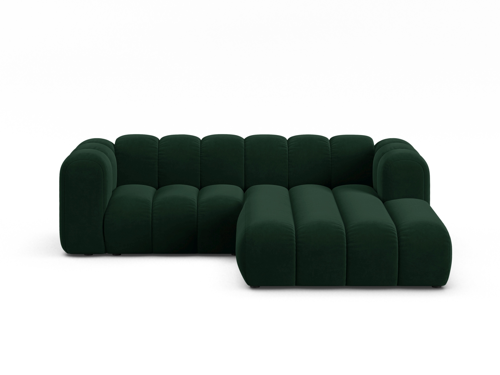 Micadoni Modulares Ecksofa Lupine 3-Sitzer Rechts Samt Salvador Flaschengrün