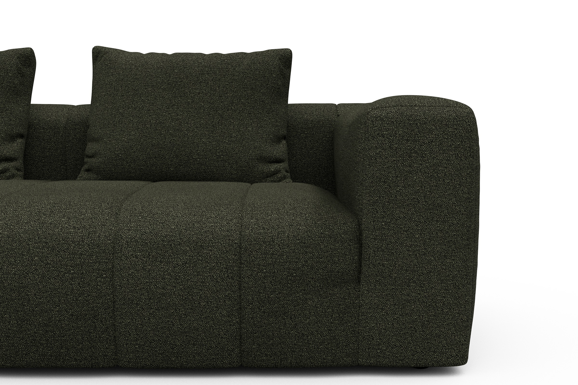Sofa Hugo 3-Sitzer Boucle-Forest-Green