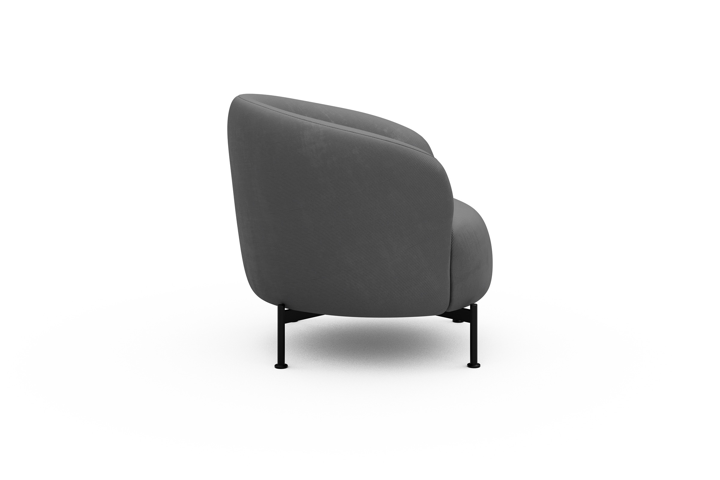 Sessel Ronda X-Metallgestell Schwarz Cordufine-Grey