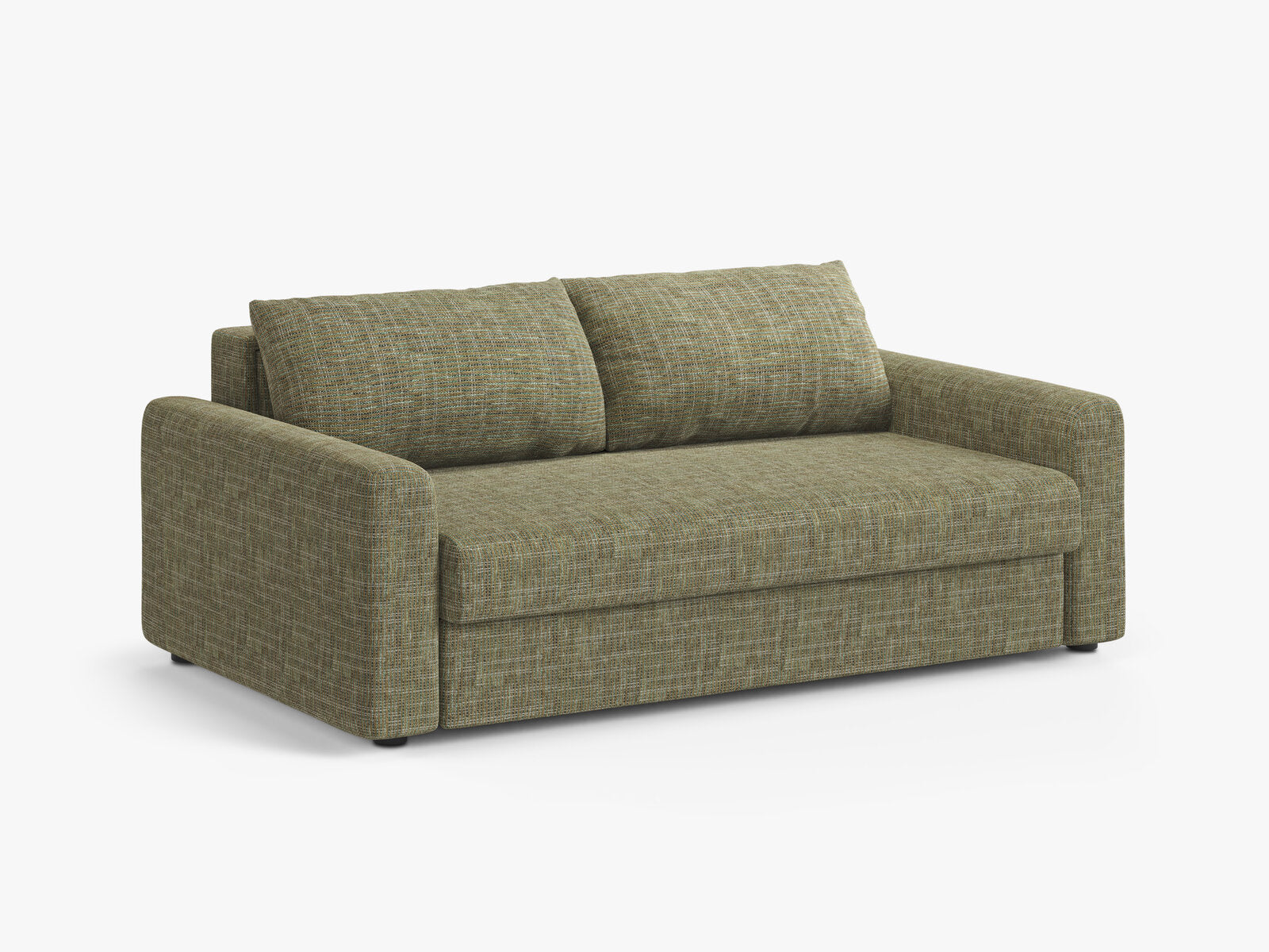 Micadoni Sofa mit Schlaffunktion David 3-Sitzer Strukturierter Stoff Baltimore Olive