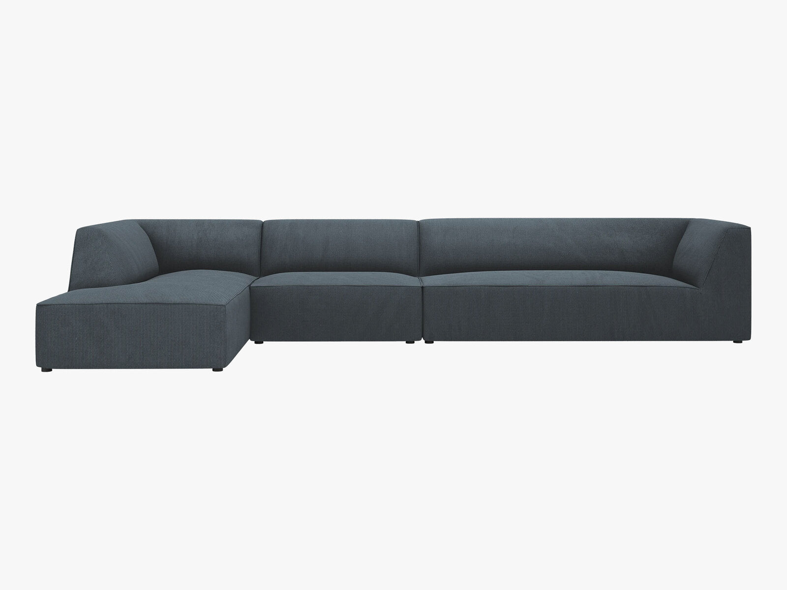 Micadoni Ecksofa Ruby 5-Sitzer Links Kord Scala Blau