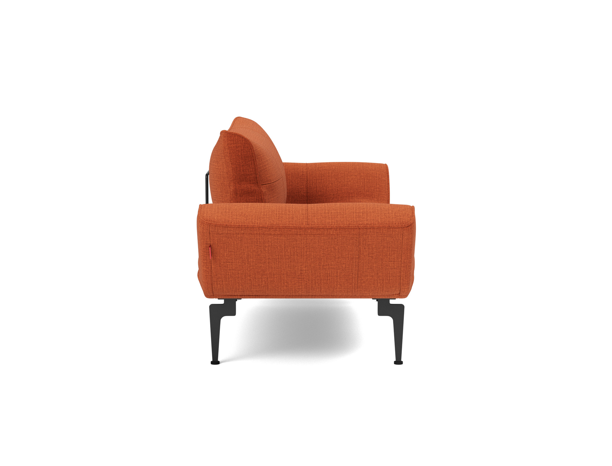 Tagesbett Zeal Chenille Esina 412-Rust-Orange Beine Laser schwarz