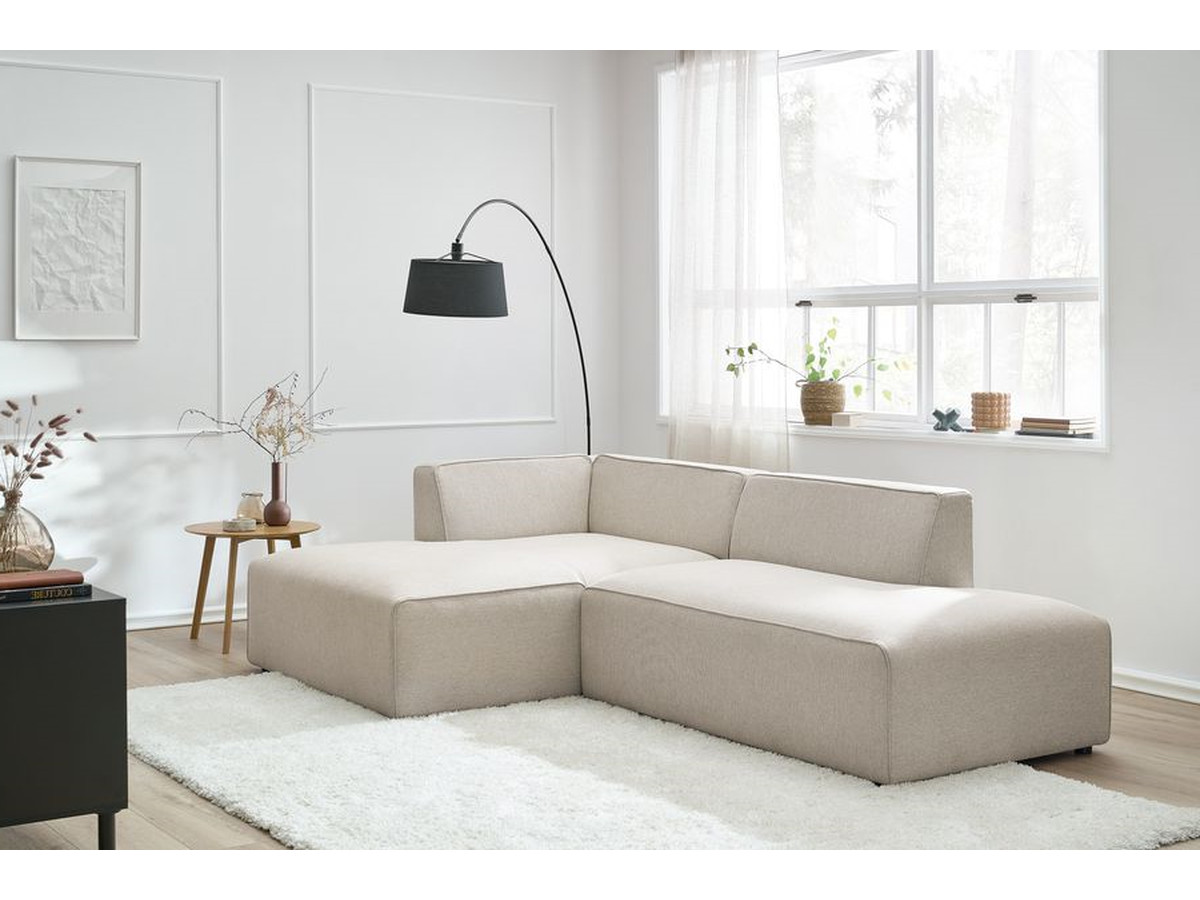 Bobochic Megeve Ecksofa Melange-Stoff Beige Ecke links