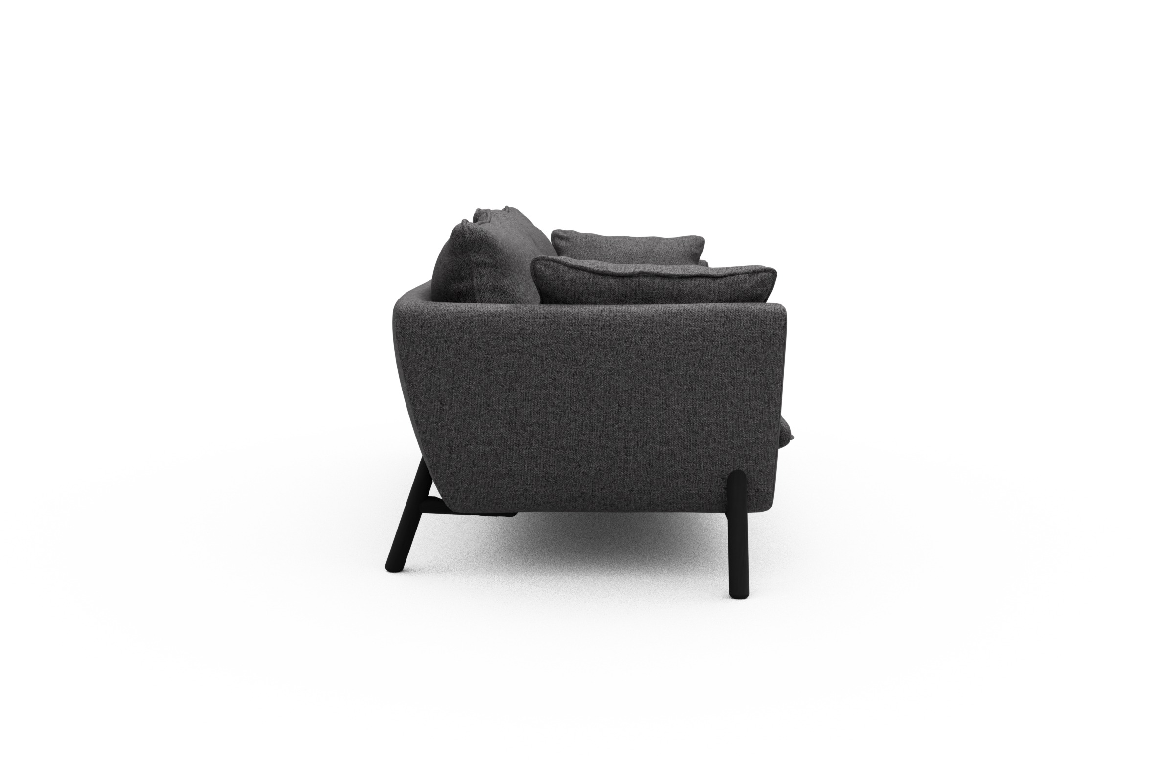 Sofa Emil PREMIUM 3-Sitzer Beinfarbe Eiche Schwarz Sama-Antracite