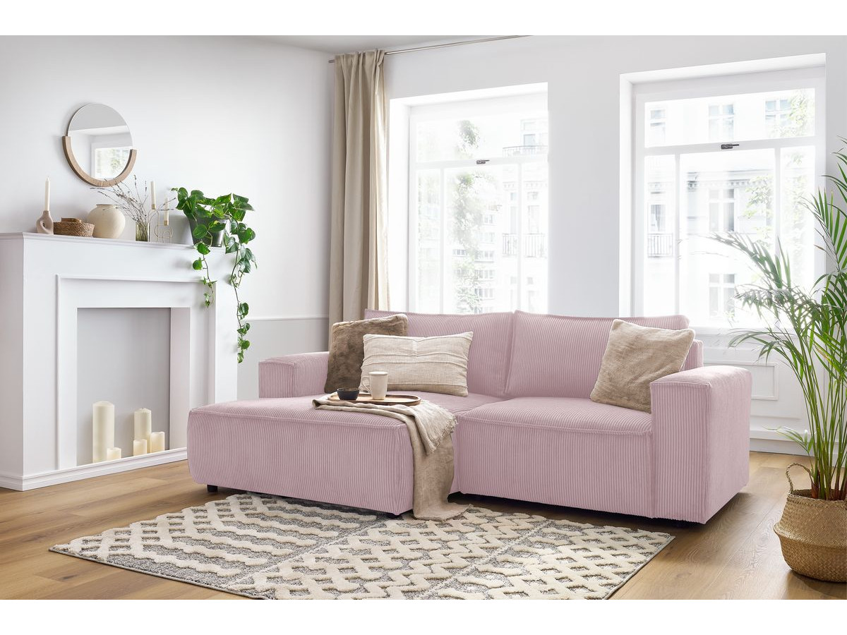 Bobochic Nihad Ecksofa Cordsamt Violett Ecke links