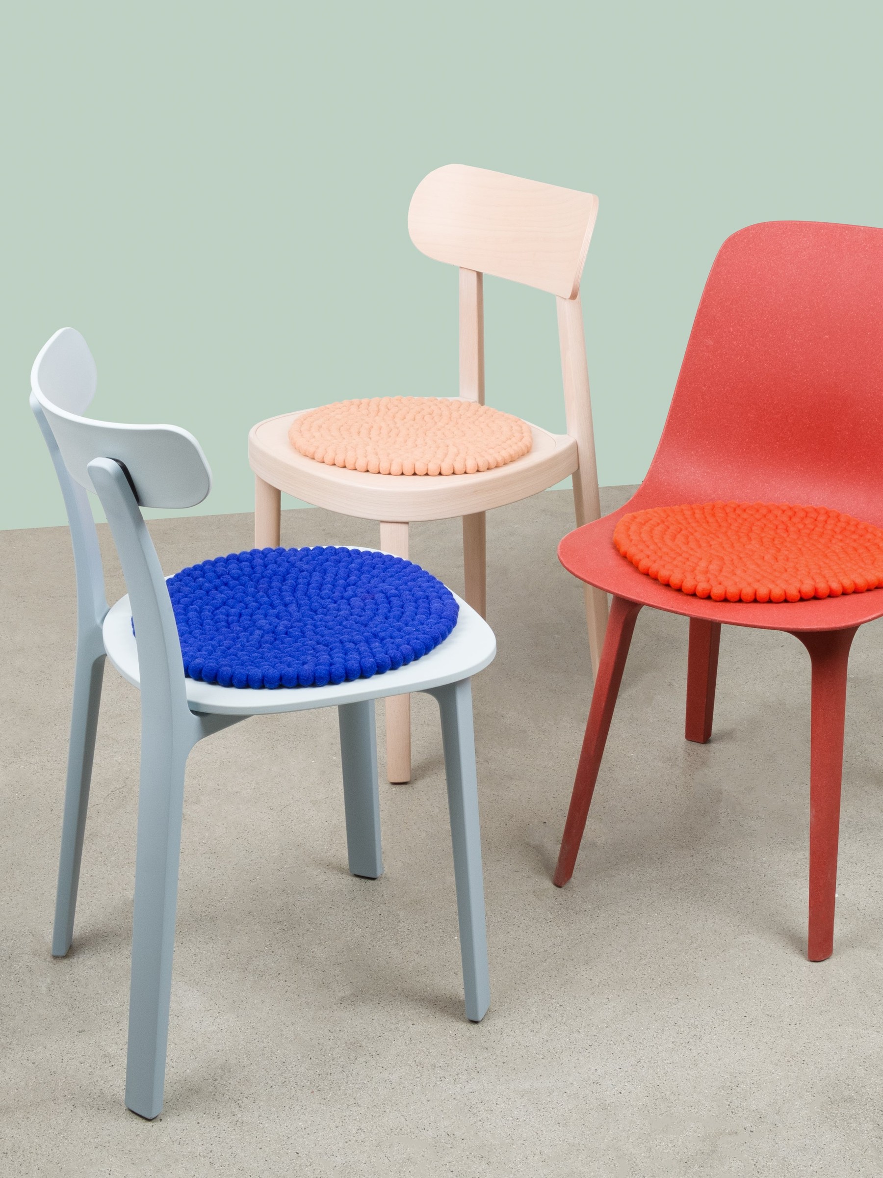 myfelt Mats Filzkugel-Sitzauflage Rotorange Ø 36 cm