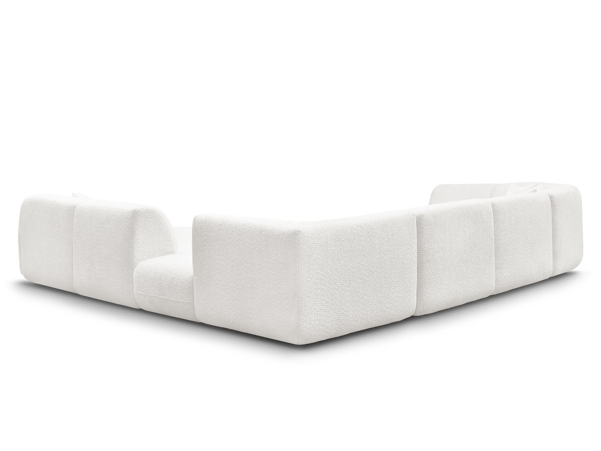 Bobochic Anda Wohnlandschaft mit Pouf 396 × 357 cm Chenille Weiß Ecke rechts