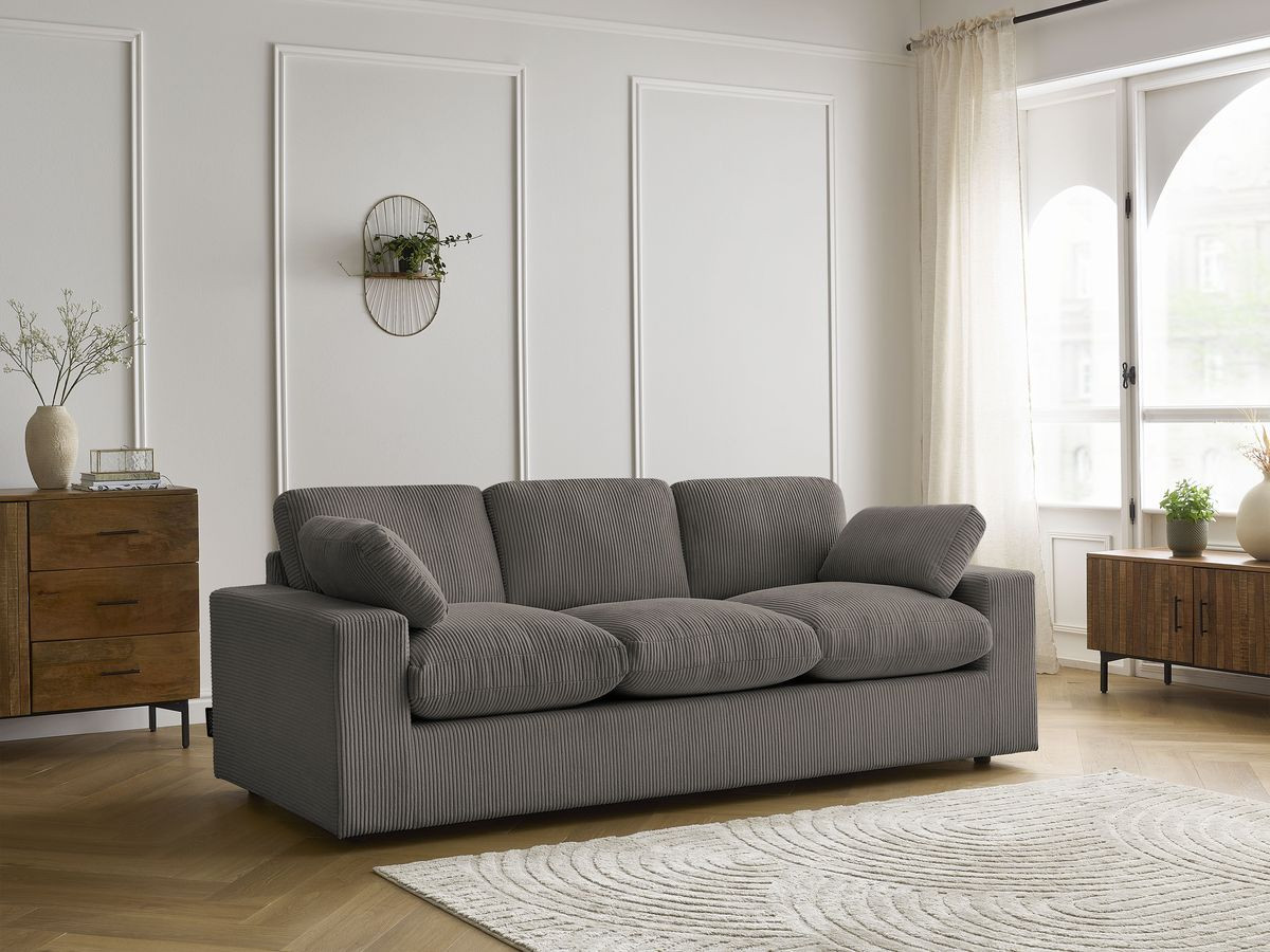 Bobochic Belair Sofa 3-Sitzer 220 × 93 cm Cordsamt Taupe