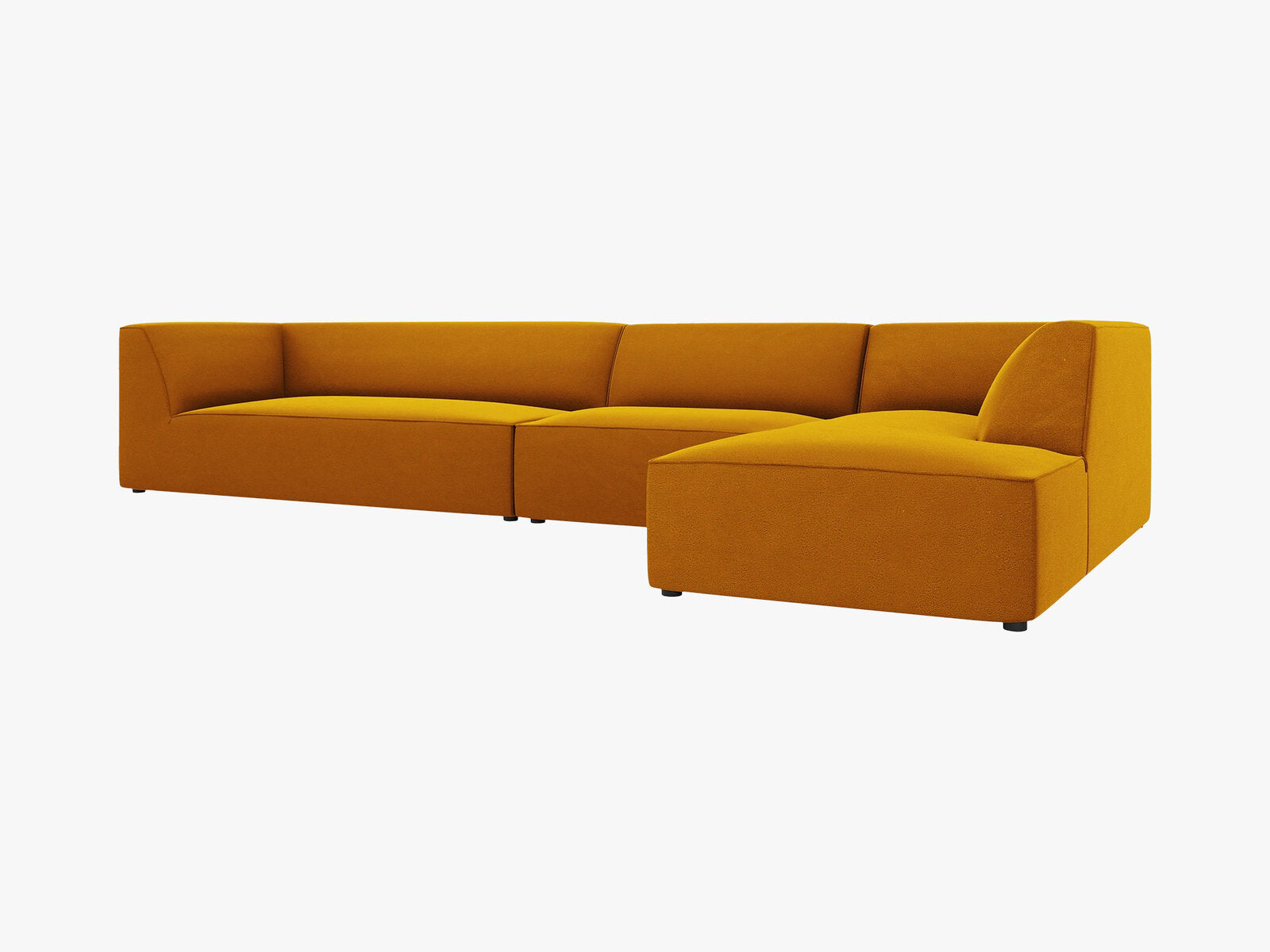 Micadoni Ecksofa Ruby 5-Sitzer Rechts Samt Salvador Gelb
