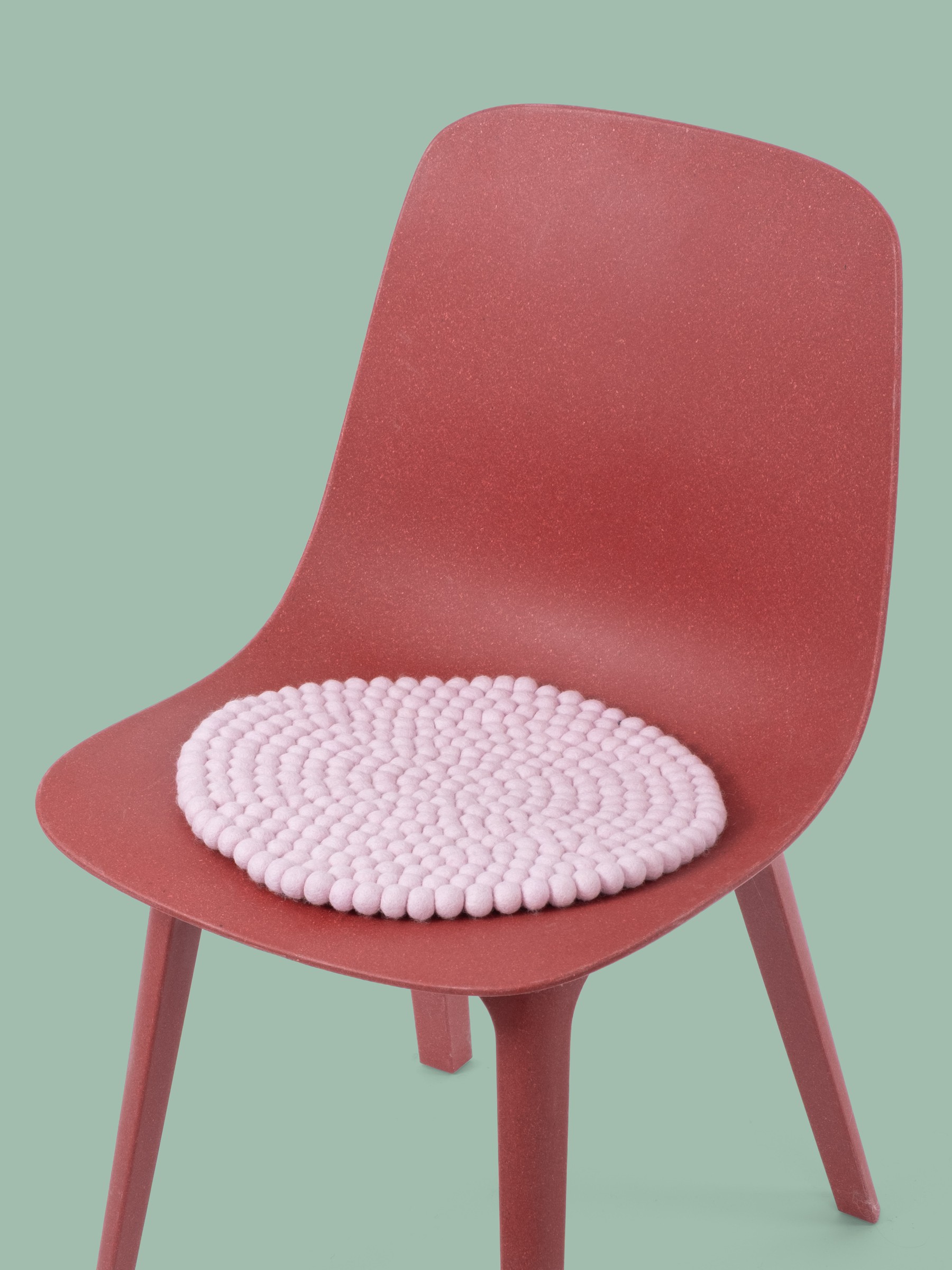 myfelt Mona Filzkugel-Sitzauflage Zartrosa Ø 36 cm