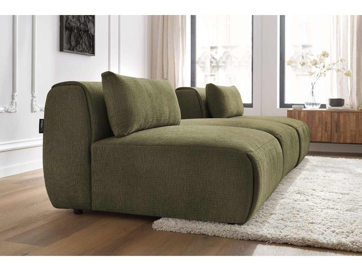 Bobochic Jeanne Sofa 3-Sitzer Strukturstoff Grün