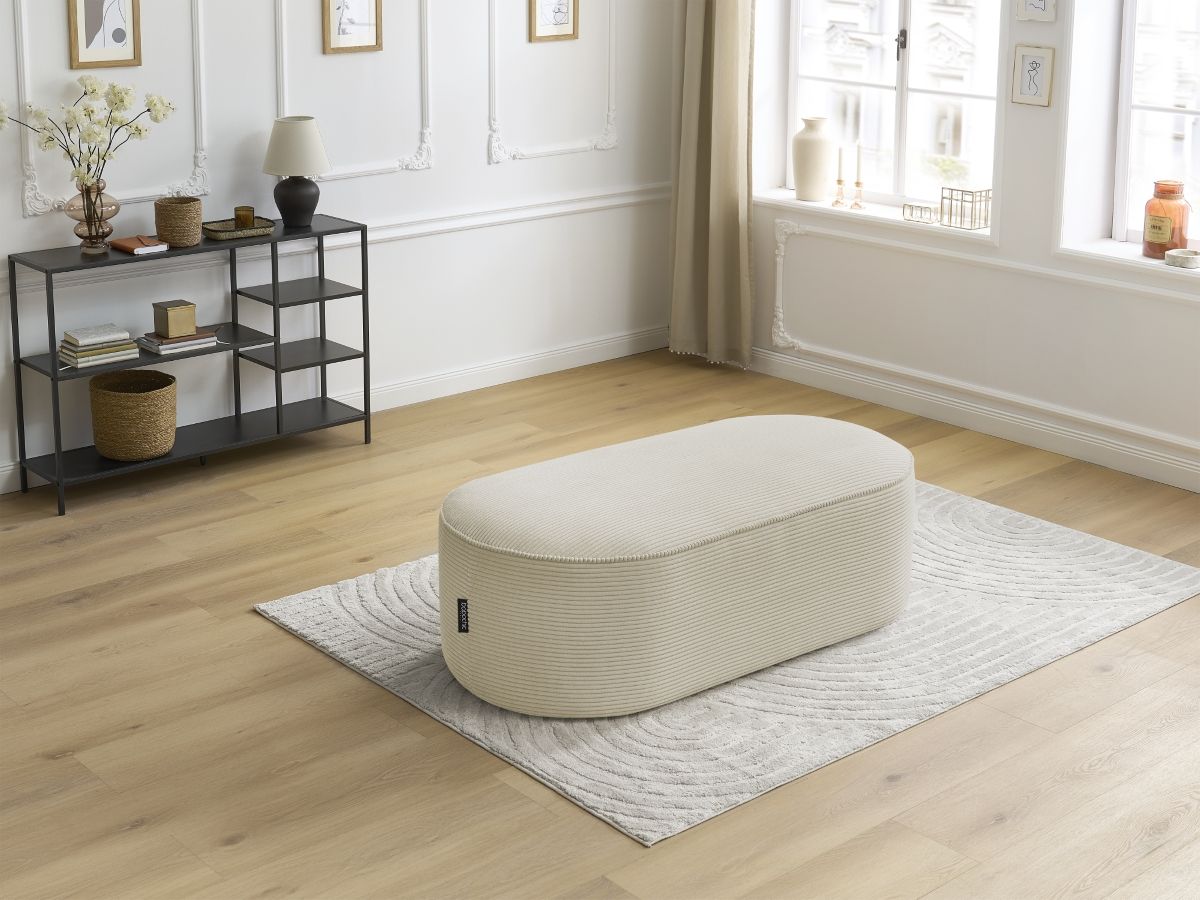 Bobochic Rousseau Pouf Cordsamt Beige