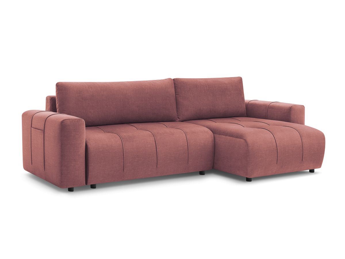 Bobochic Arsene Ecksofa mit Schlaffunktion und Bettkasten 288 × 148 cm Samt Orange