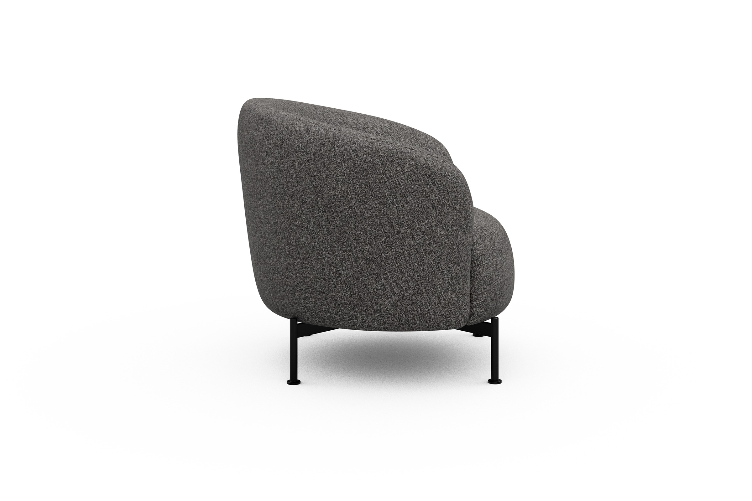 Sessel Ronda X-Metallgestell Schwarz Carreno-Salt-and-Pepper