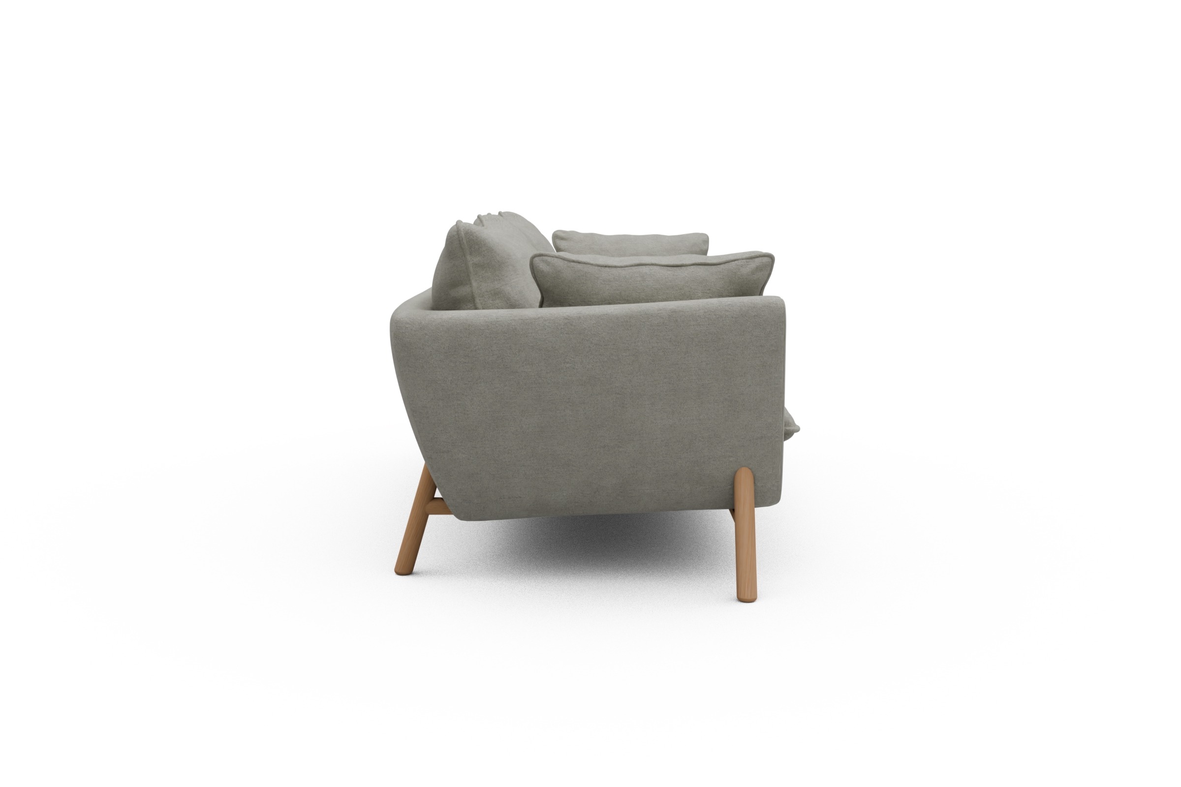 Sofa Emil PREMIUM 3-Sitzer Beinfarbe Eiche Natur Carreno-Moon-Stone-White