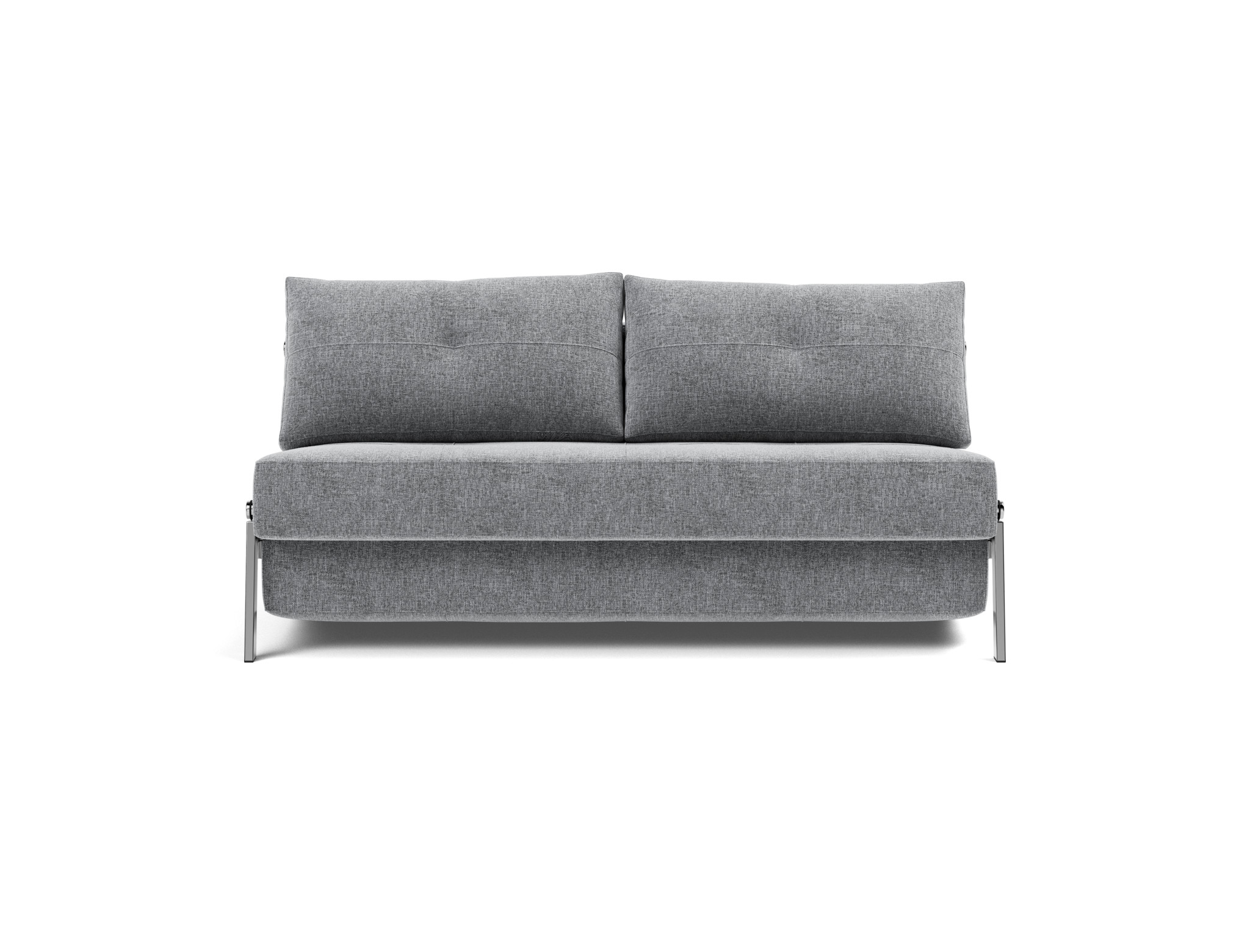 Schlafsofa Cubed 160 Strukturierter Stoff Twist 565-Granite Beine Chrom