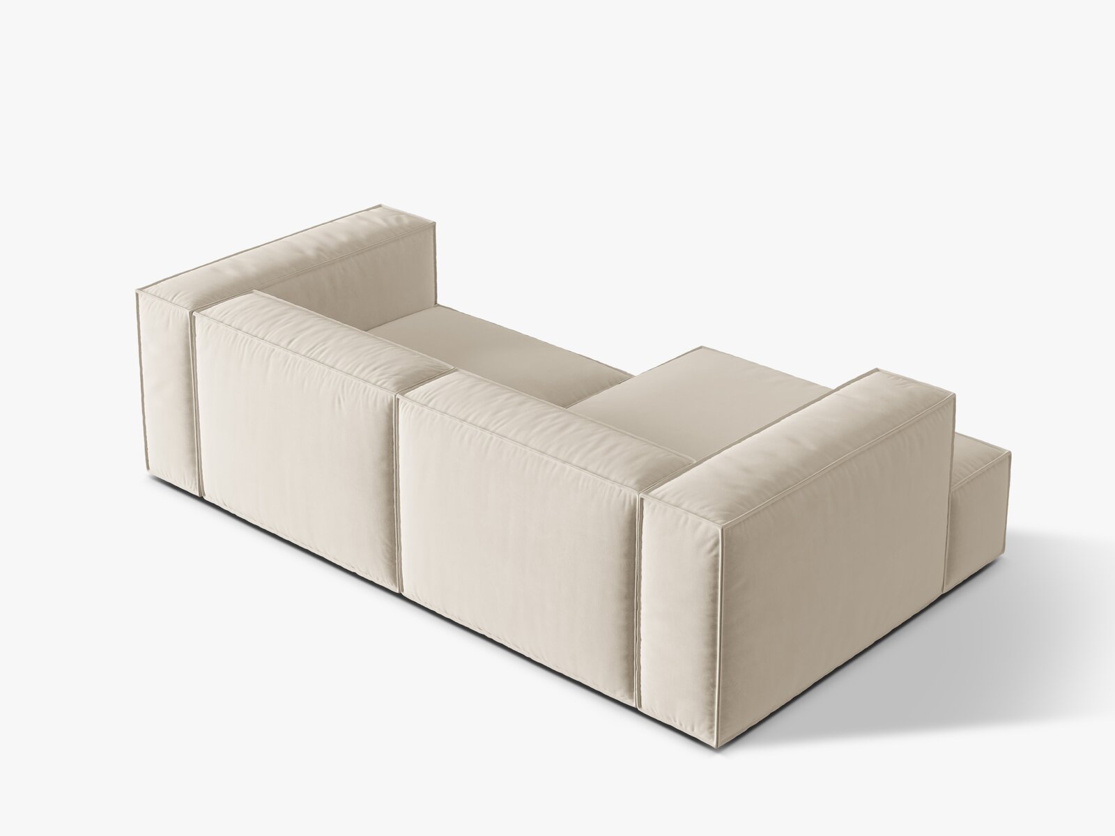 Micadoni Ecksofa Nuria 3-Sitzer Links Samt Beige