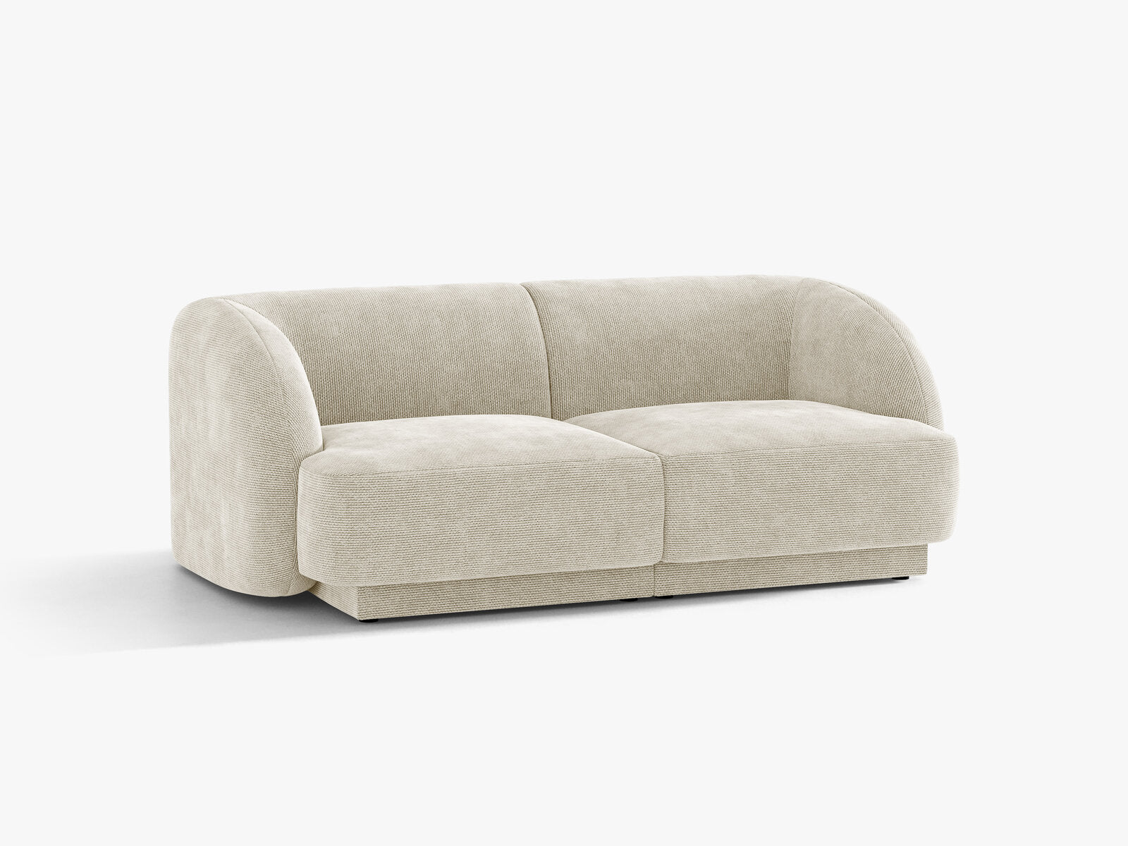 Micadoni Sofa Miley 2-Sitzer Chenille Eden Helles Beige