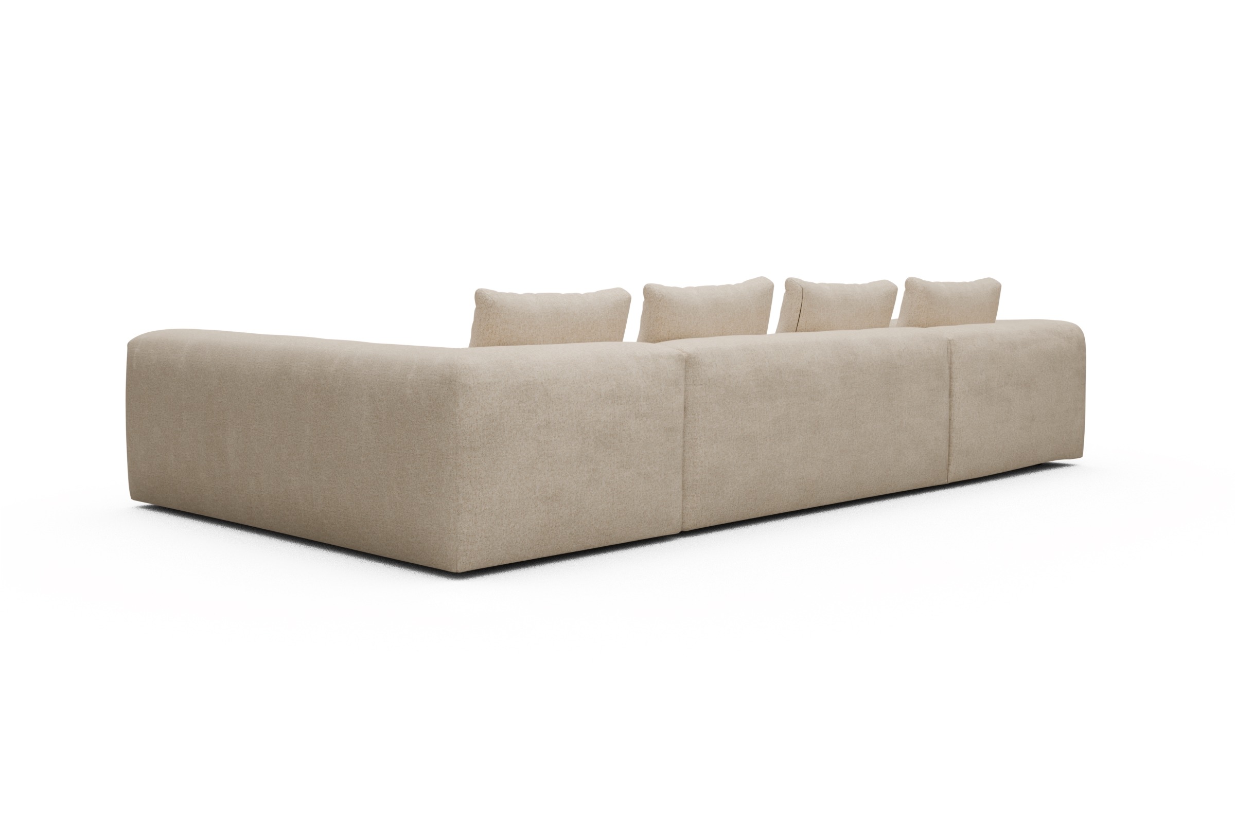 Wohnlandschaft Fred Chaiselongue links mit 2-Sitzer und lange Armlehne rechts Casone-Natural-Beige