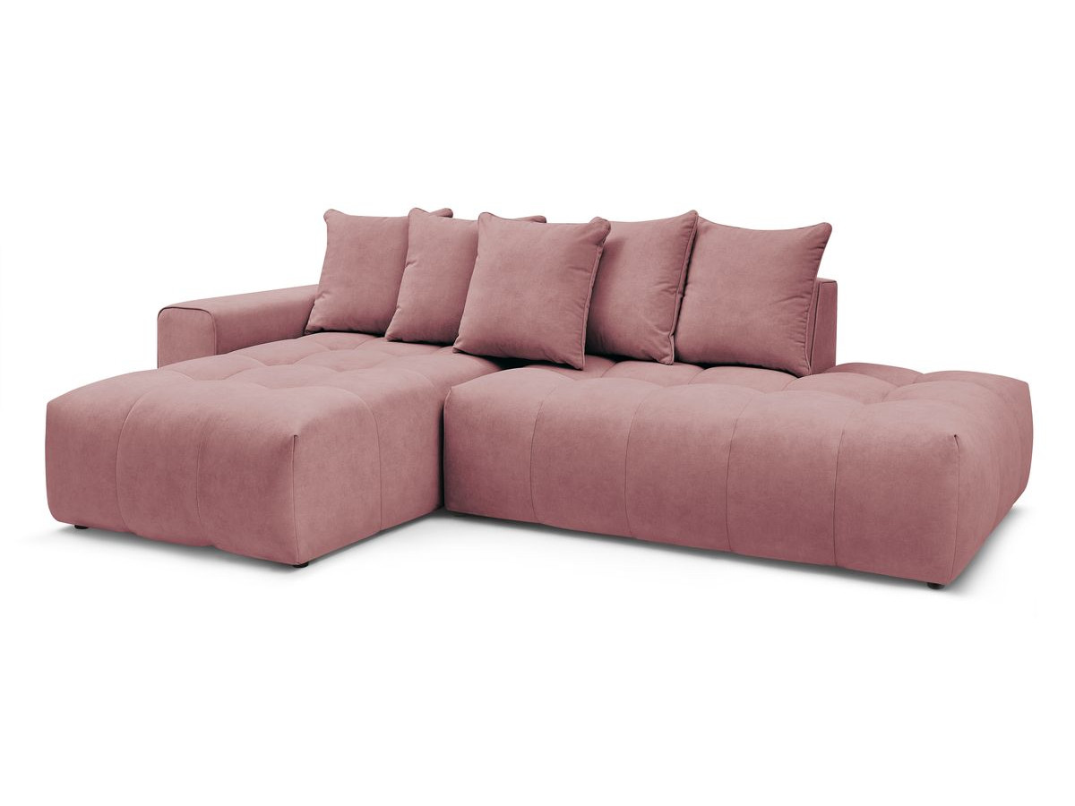 Bobochic Mont-blanc Ecksofa Samt Rosa Ecke links