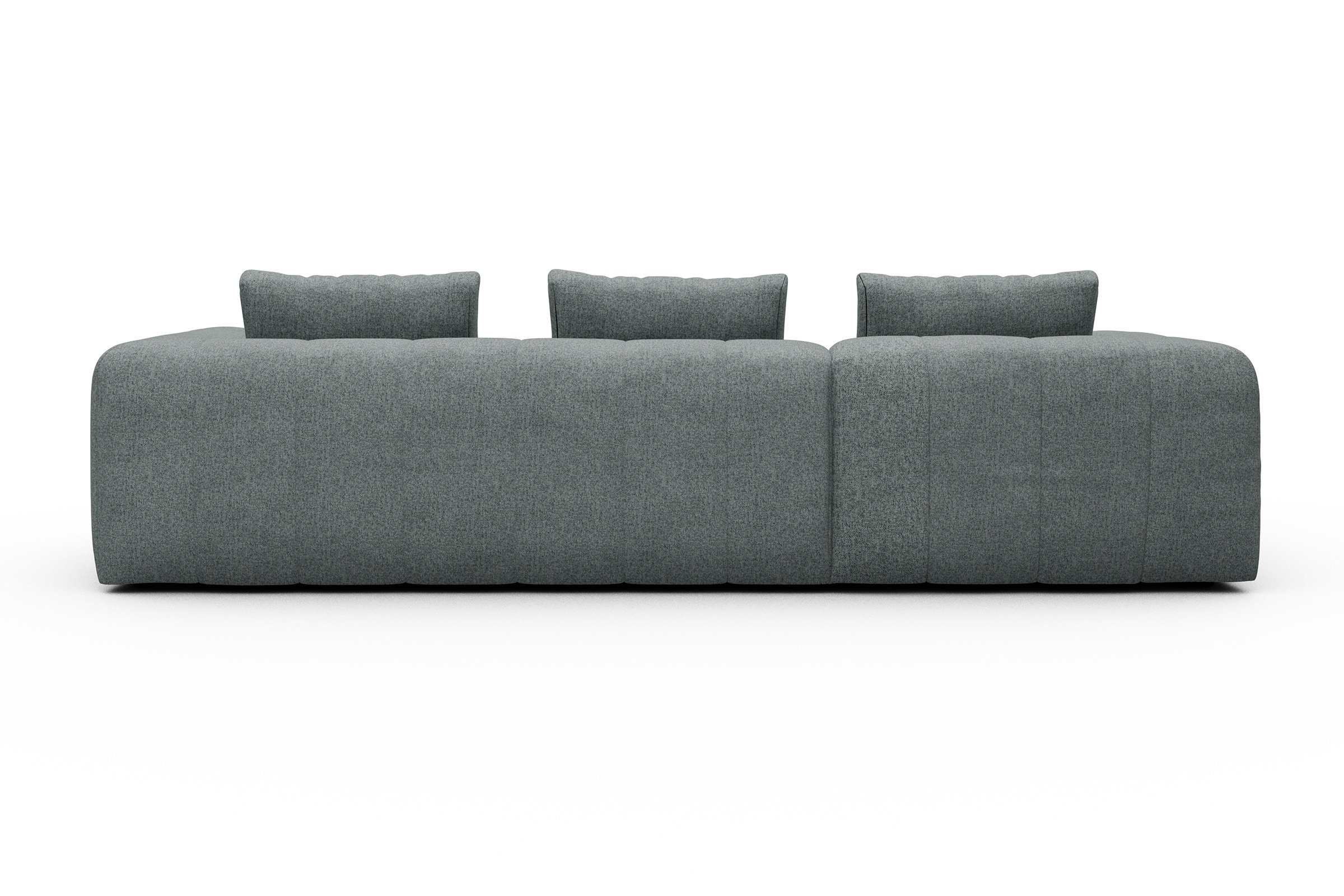 Ecksofa Hugo 2,5-Sitzer Armlehne rechts mit Chaiselongue Casone-Light-Mixed-Green
