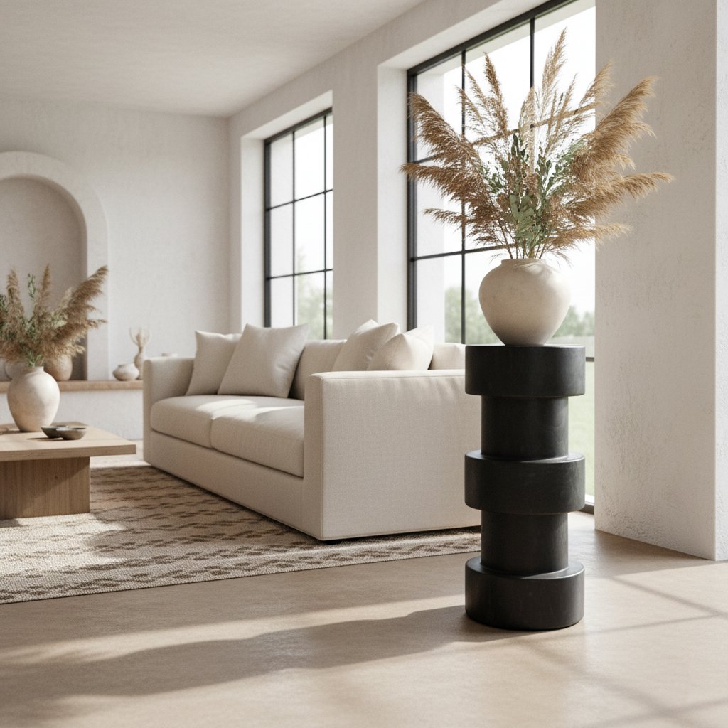 Raw Materials Forma Barhocker aus Teakholz Totoma schwarz