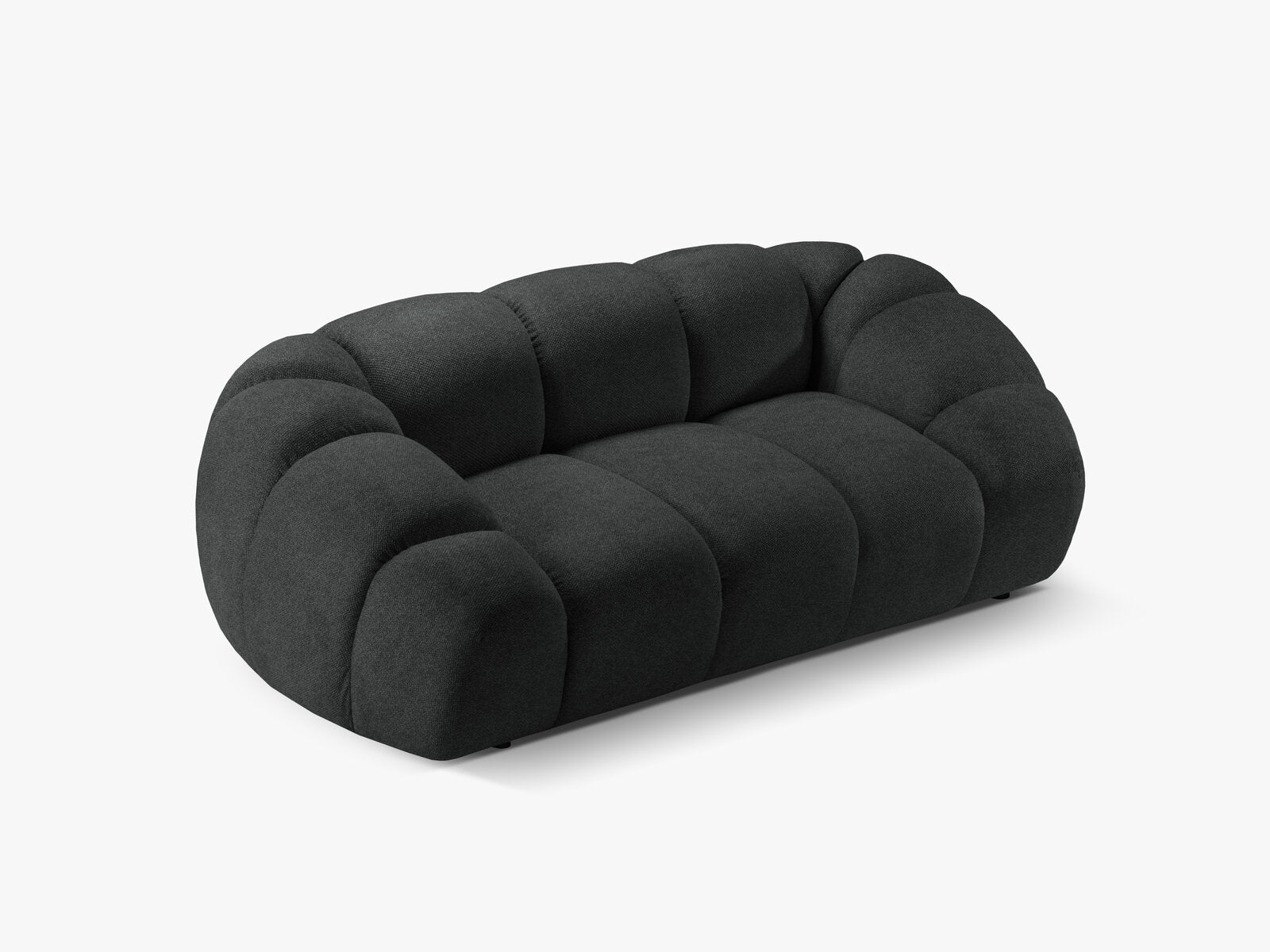 Micadoni Sofa Diana 2-Sitzer Strukturierter Samtstoff Anthrazit